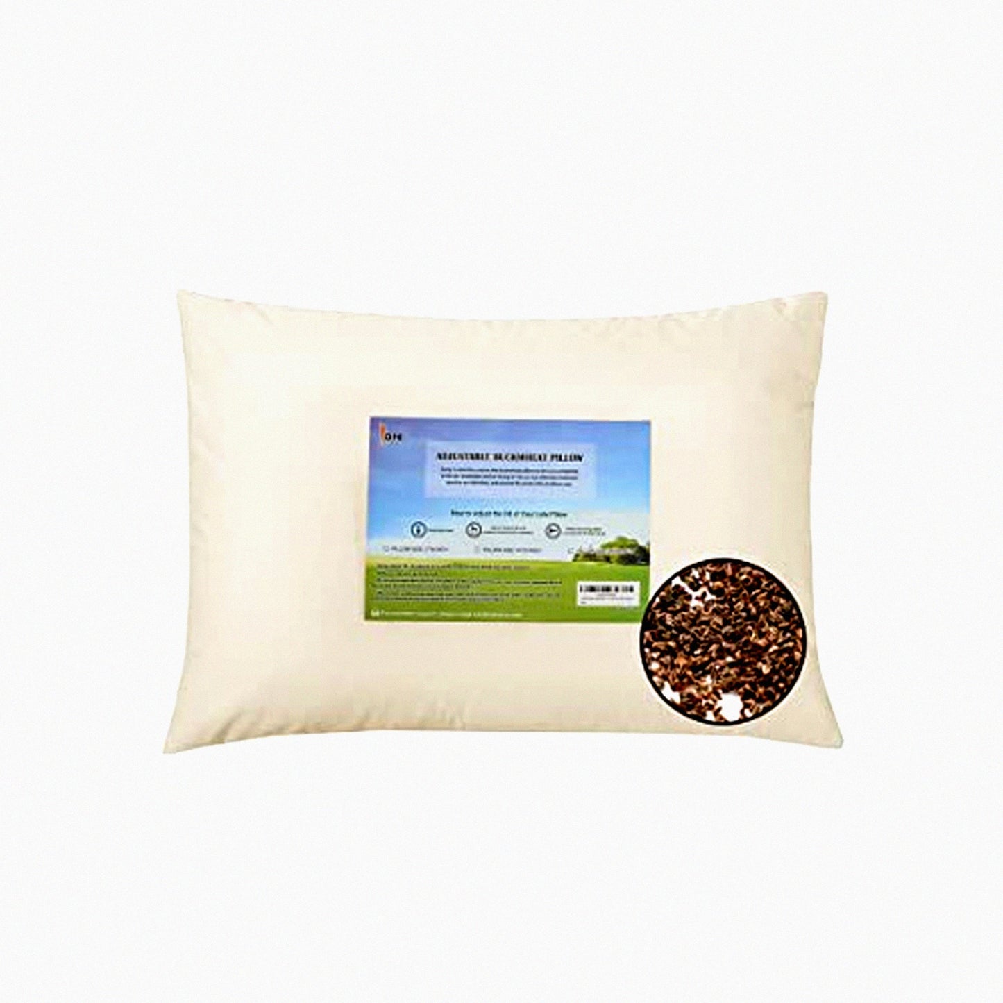 CoolSleep Buckwheat Pillow - Queen Size 20''x26'' - Adjustable Loft - Breathable - Cervical Support - Back and Side Sleepers - Tartary Buckwheat Hulls