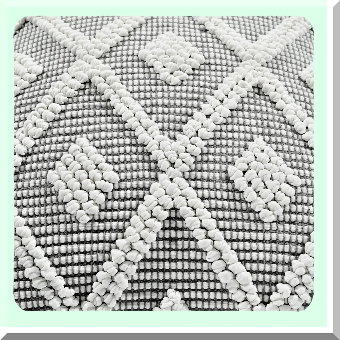 Hygge Gray Diamond Textured Square Pillow Cover - Farmhouse Decorative Throw Pillows for Bed, Couch, Chair - 20" x 20"