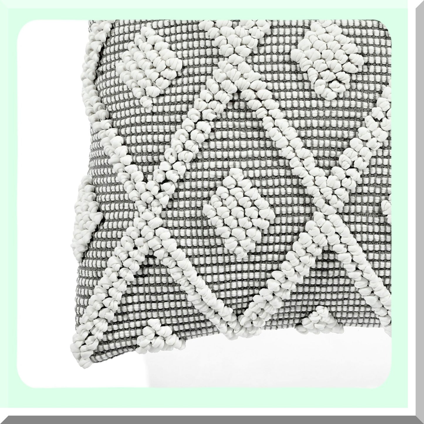 Hygge Gray Diamond Textured Square Pillow Cover - Farmhouse Decorative Throw Pillows for Bed, Couch, Chair - 20" x 20"