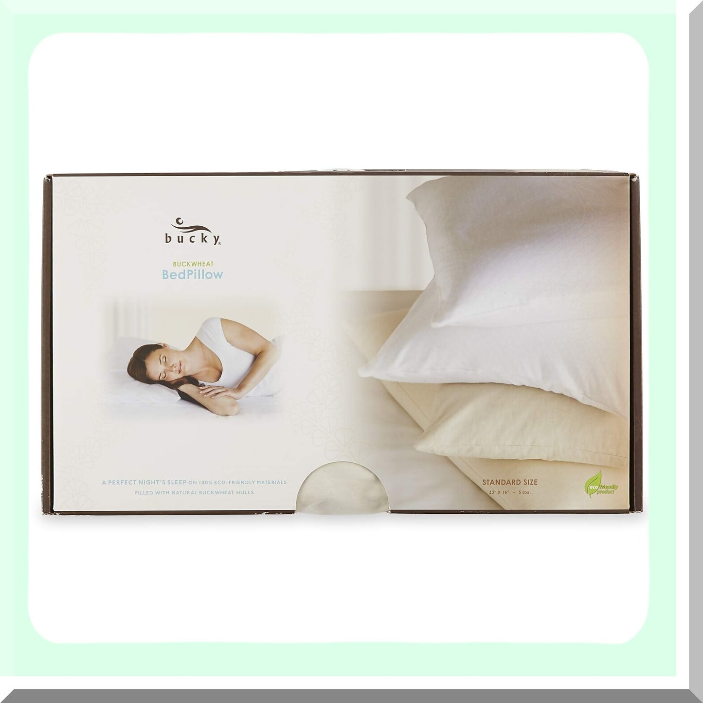 EcoComfort Buckwheat Cotton Pillow - Natural Twill Collection - Hypoallergenic Supportive Pillow for Better Sleep - 100% Cotton Cover - 1 Count Pack