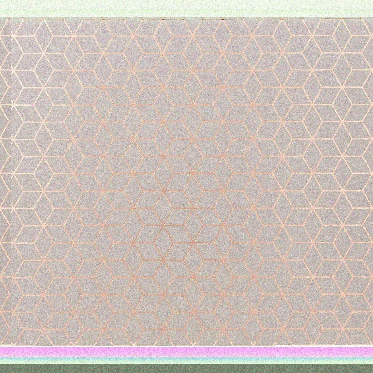 Gray Geo Photo Box with Rose Gold Accents 11x7