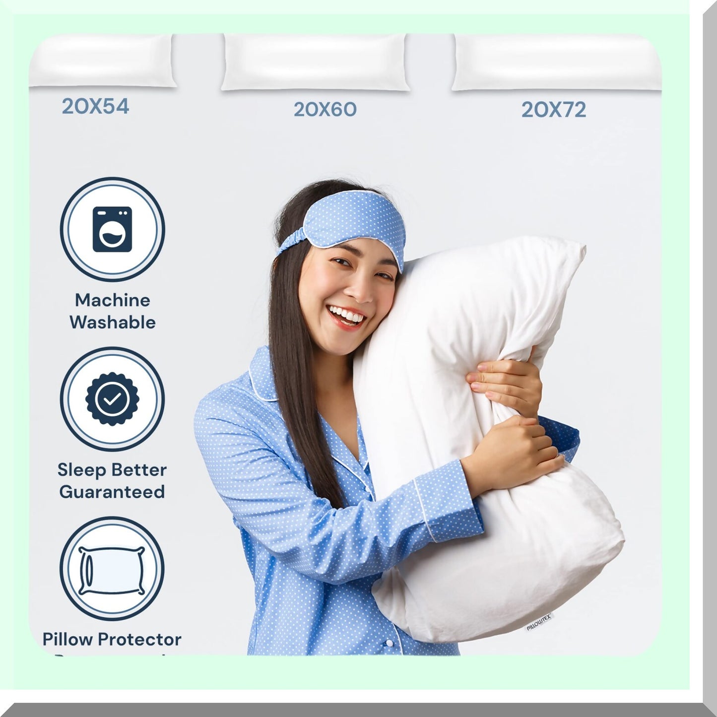 Luxury Plush Body Pillow - Hypoallergenic Down Alternative - Extra Long 20" x 72" - Supportive and Comfortable for Side Sleepers and Pregnancy