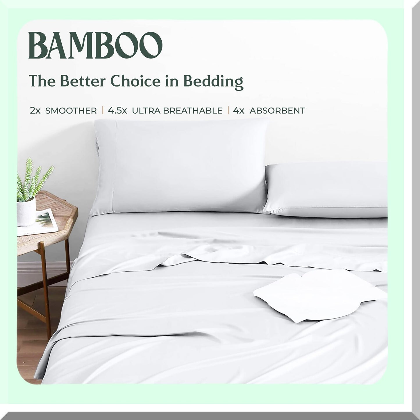 Bamboo ChillLux Twin Sheet Set - Cooling 3-Piece Bed Sheets with Deep Pocket Fitted Sheet - Soft Luxury White Sheets for Twin Size Bed