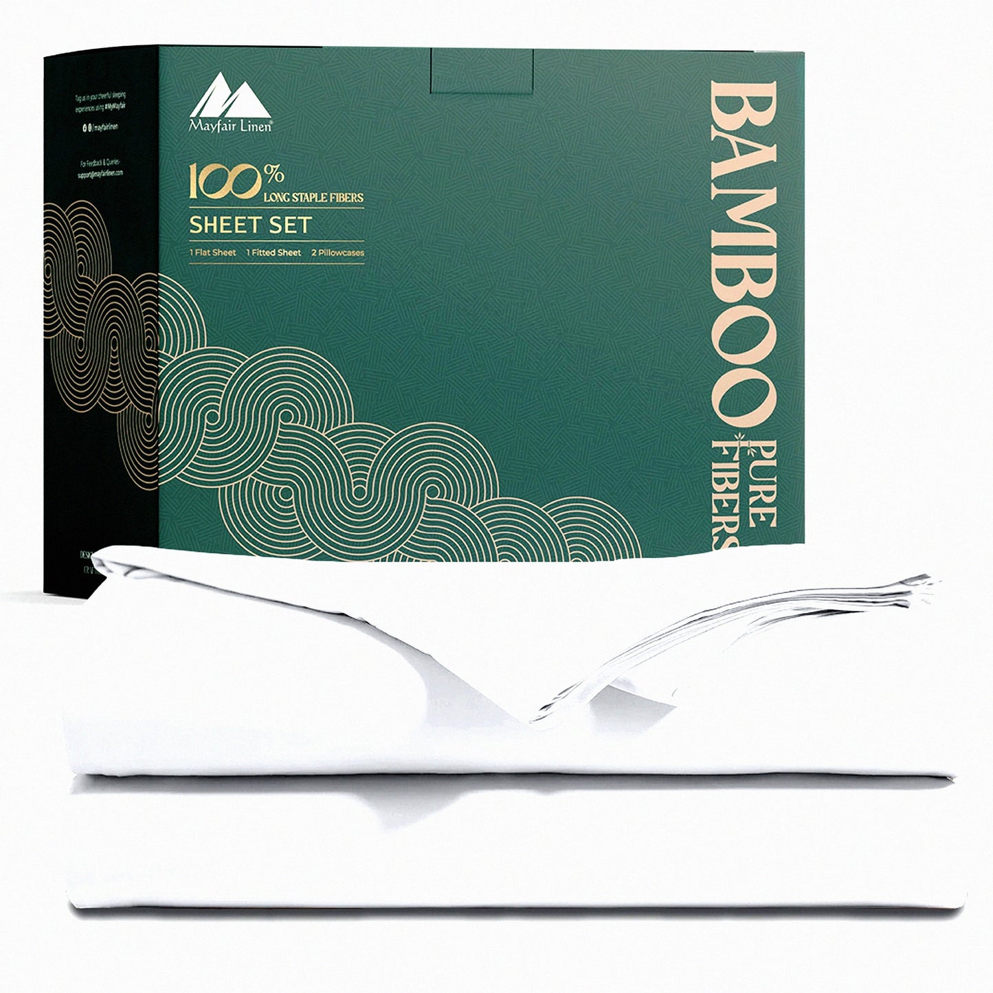 Bamboo ChillLux Twin Sheet Set - Cooling 3-Piece Bed Sheets with Deep Pocket Fitted Sheet - Soft Luxury White Sheets for Twin Size Bed