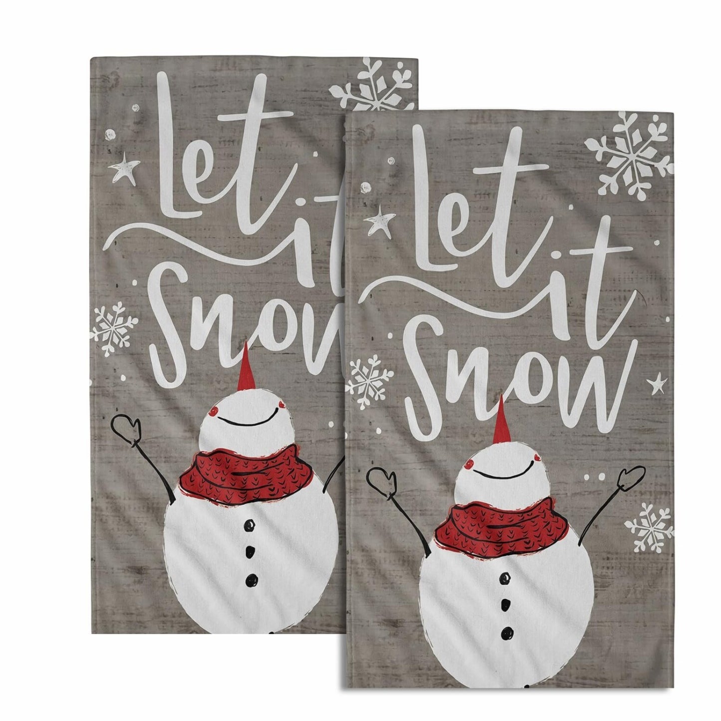 Winter Snowman Hand Towels Set of 2