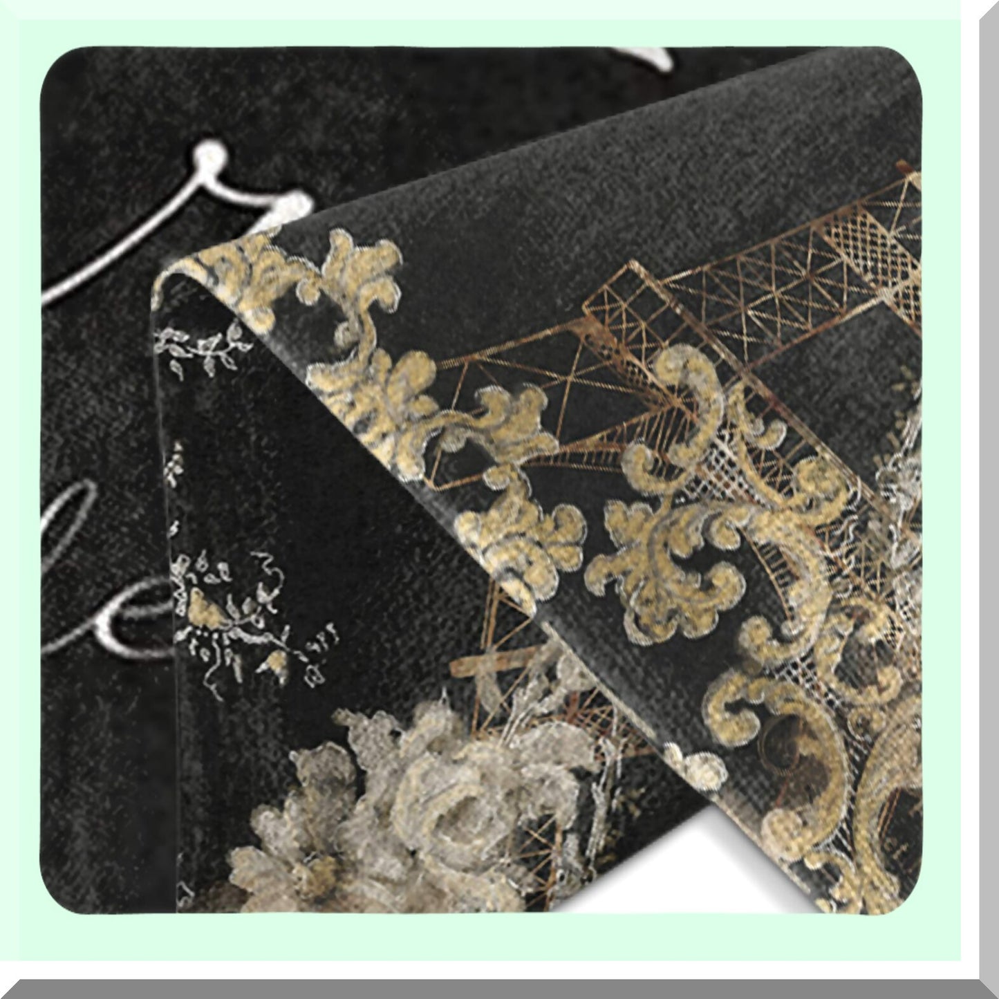 Vintage Paris Love Eiffel Tower Chalkboard Pillowcase - Black Tan Antique Decor Square 16x16 Inch Home Decor Cover