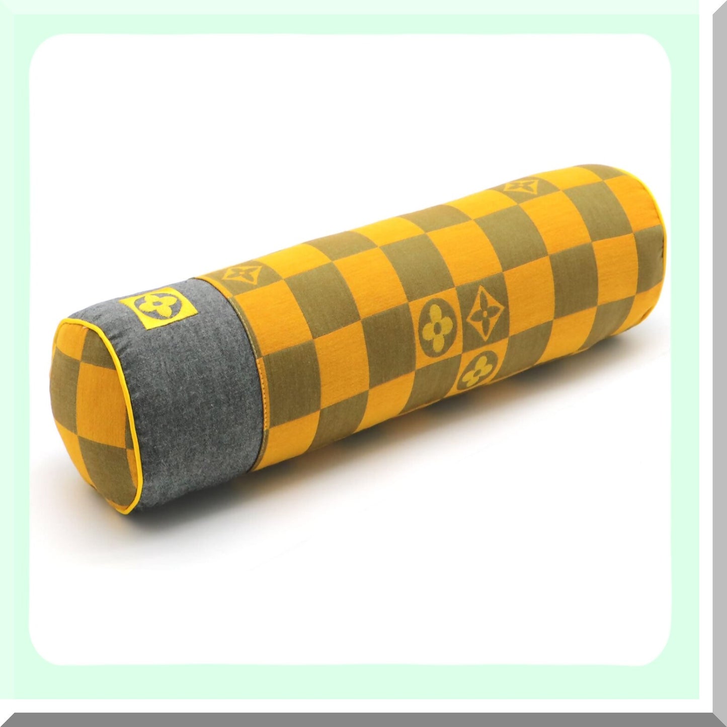 ComfortMax Cervical Support Pillow - Round Bolster Tube Pillow for Neck, Back, and Legs - Removable Washable Cover - 16x4 Inch - Yellow