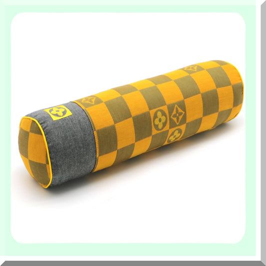 ComfortMax Cervical Support Pillow - Round Bolster Tube Pillow for Neck, Back, and Legs - Removable Washable Cover - 16x4 Inch - Yellow