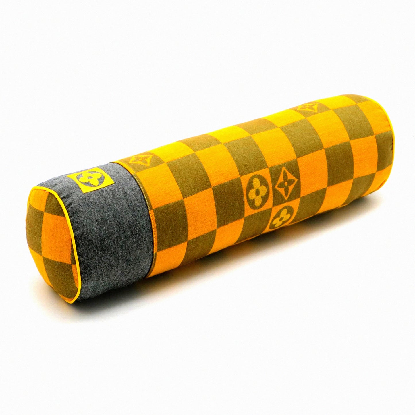 ComfortMax Cervical Support Pillow - Round Bolster Tube Pillow for Neck, Back, and Legs - Removable Washable Cover - 16x4 Inch - Yellow