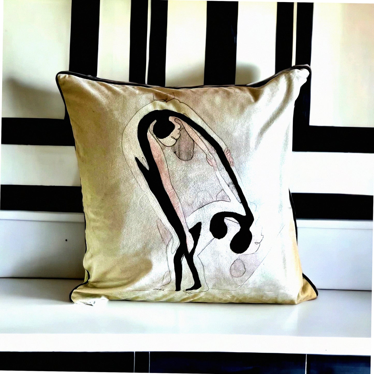 Circus Charm Decorative Throw Pillow Cover - Acrobat Art Inspired Design, 18" x 18" - Unique Home Decor Accent for Living Room or Bedroom