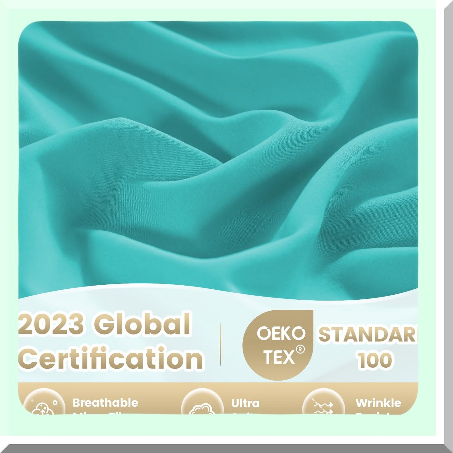 CoolBreeze Full Sheet Set - Hotel Luxury 4 Piece Deep Pocket Sheets for Full Size Bed. Breathable & Cooling Fabric, Fits 16" Mattress. Easy Care Wrinkle Free Bedding Sheet and Pillowcase Set in Turqu