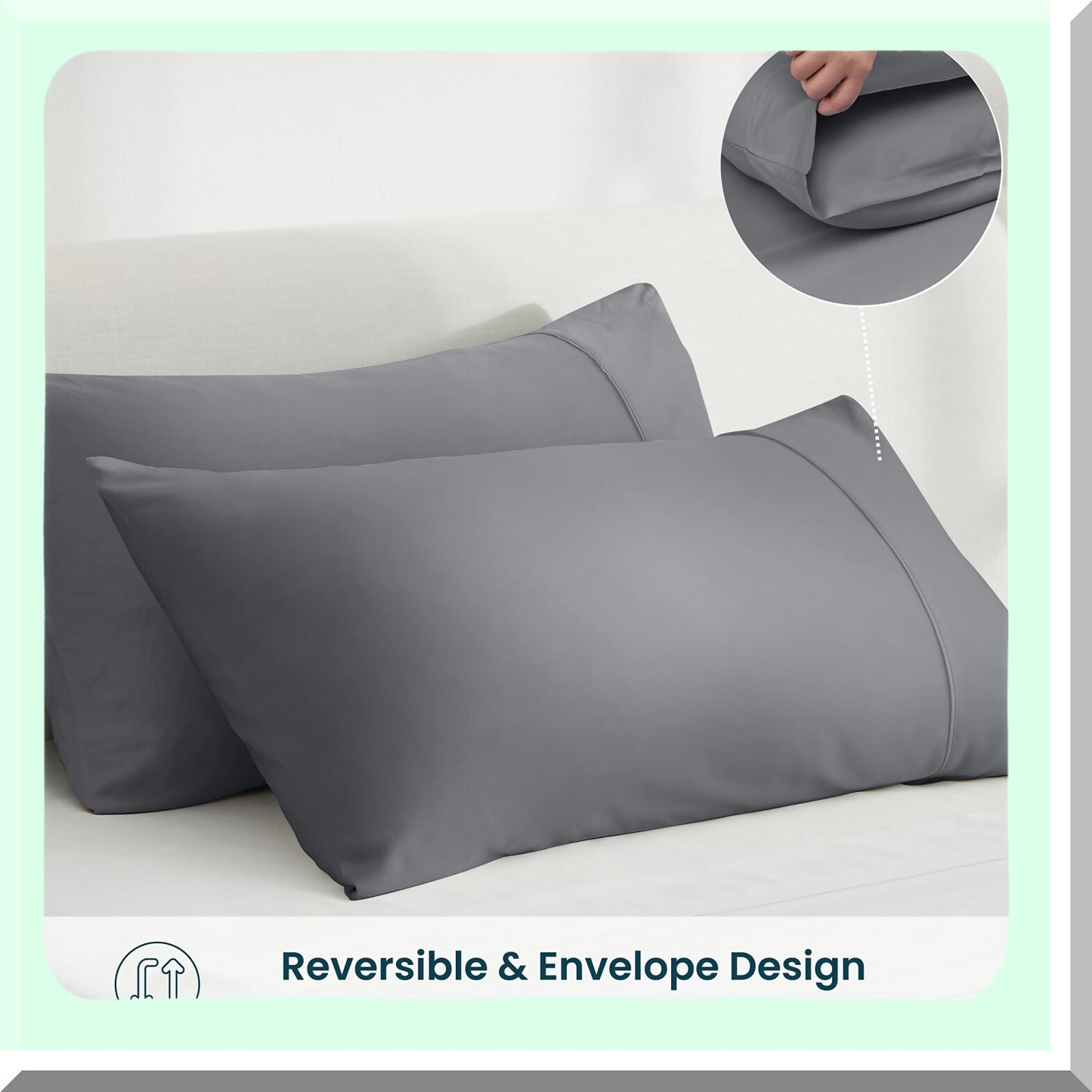 CoolBamboo StayPut Sheet Set - Super Soft Cooling Fitted Sheet & Pillow Cases with 4 Elastic Corner Straps. 16" Pocket for Mattress.