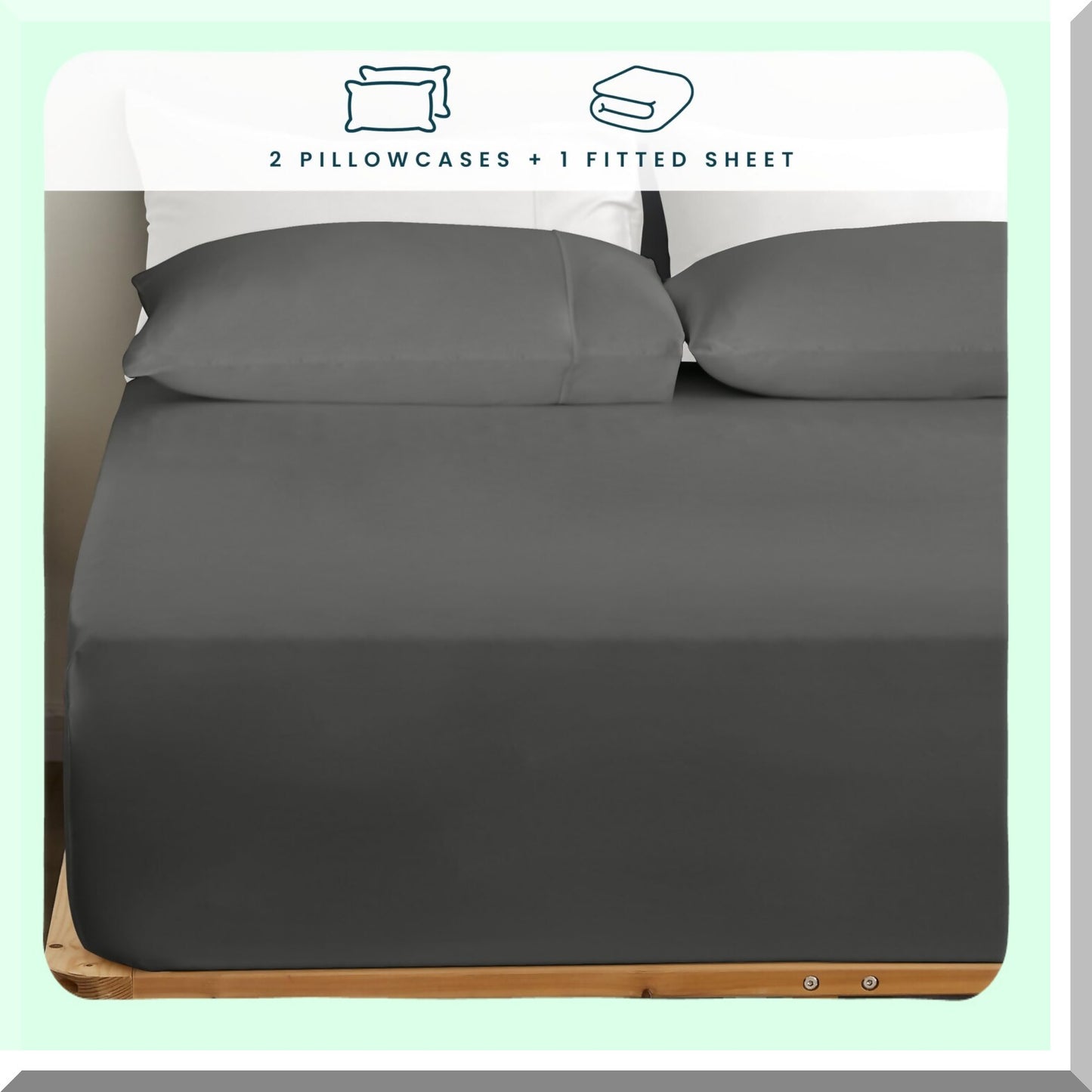 CoolBamboo StayPut Sheet Set - Super Soft Cooling Fitted Sheet & Pillow Cases with 4 Elastic Corner Straps. 16" Pocket for Mattress.