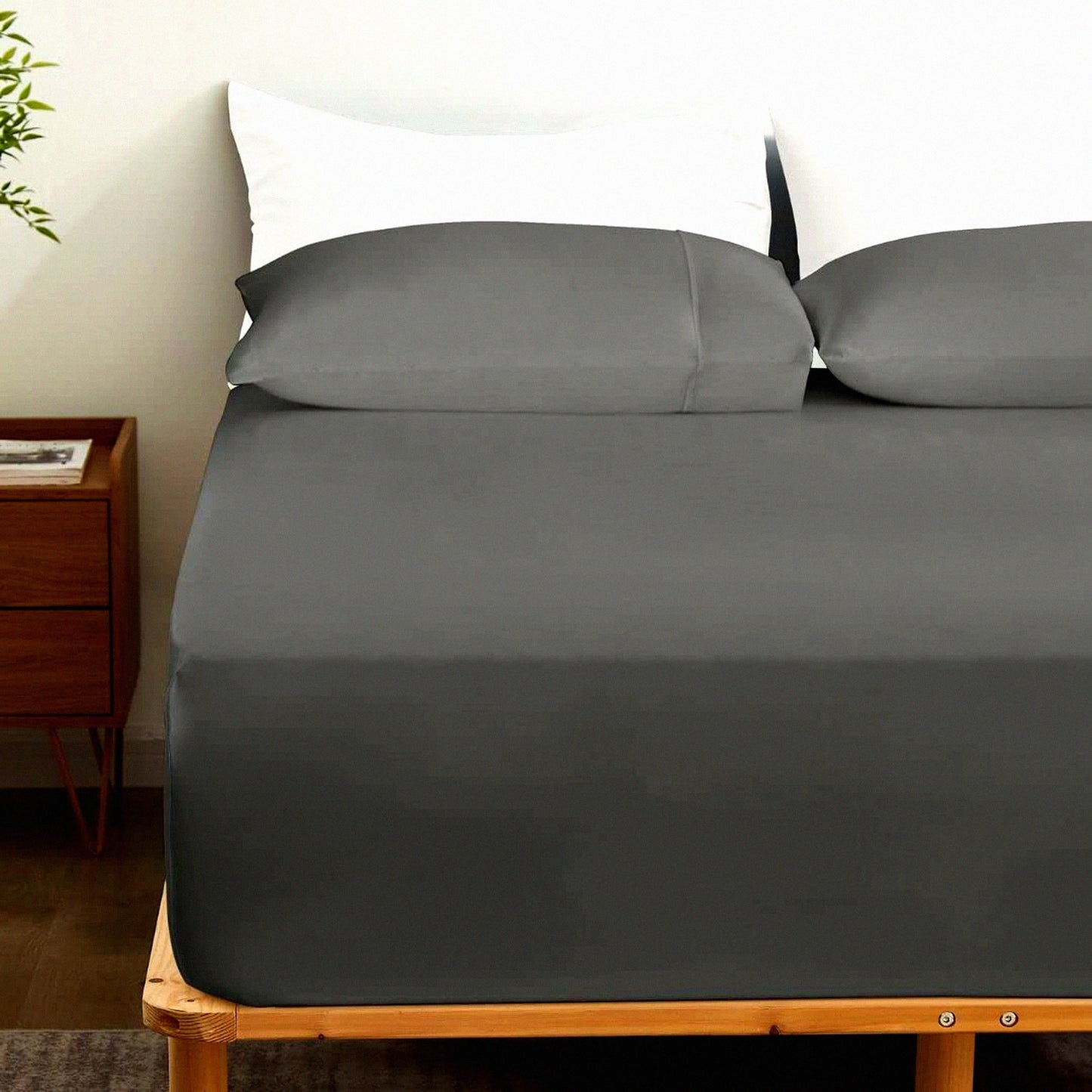 CoolBamboo StayPut Sheet Set - Super Soft Cooling Fitted Sheet & Pillow Cases with 4 Elastic Corner Straps. 16" Pocket for Mattress.