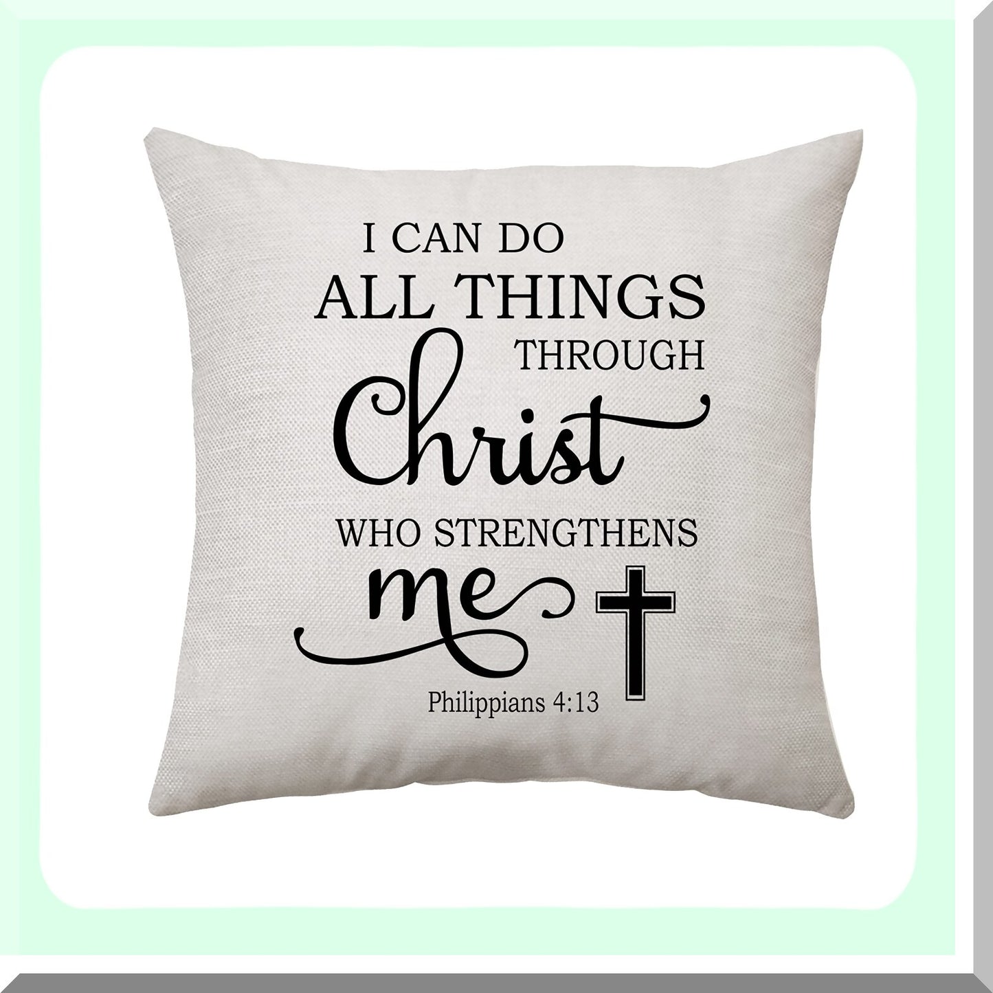 Faithful Blessings Throw Pillow Cover - Inspirational Bible Verse Case with Cross Design for Women - Religious Prayer Pillow Covers for Christian Gifts