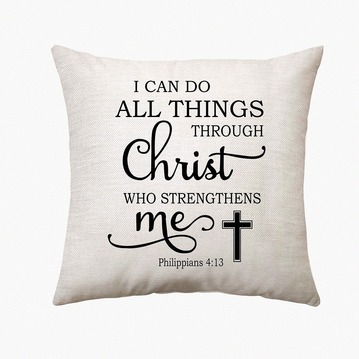 Faithful Blessings Throw Pillow Cover - Inspirational Bible Verse Case with Cross Design for Women - Religious Prayer Pillow Covers for Christian Gifts