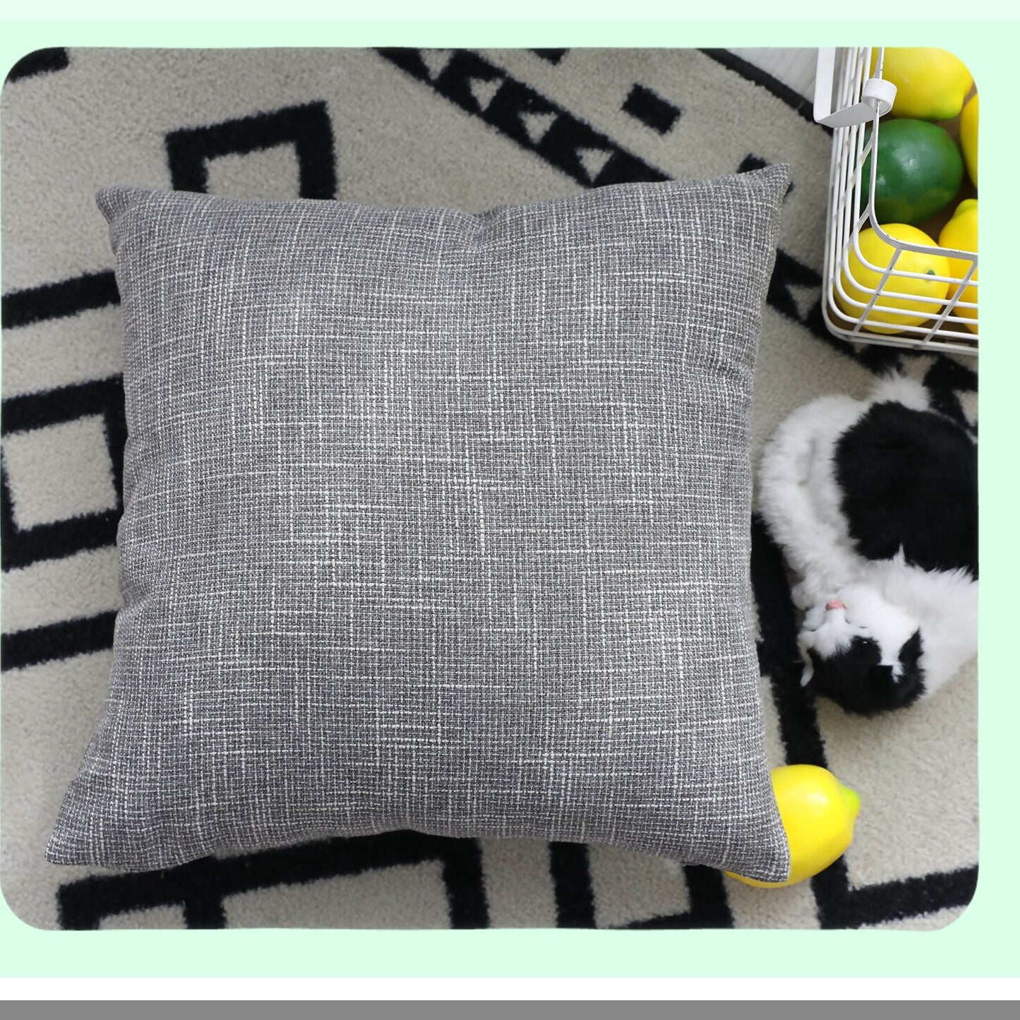 Starlight Linen Cushion Covers - Set of 2 | Decorative Throw Pillow Cases for Couch, Bed, Sofa | 26 x 26 Inch Grey Pillowcase | 2 Tone Design