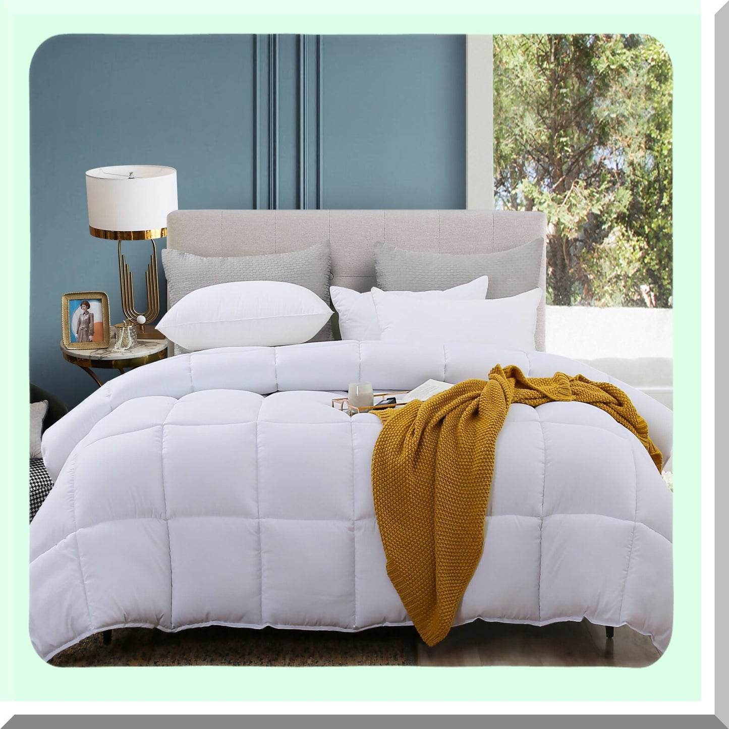 All Season Ultra Soft Goose Down Alternative Comforter - Hotel Collection Twin Bedding Duvet Insert with Corner Tabs, Quilted & Machine Washable