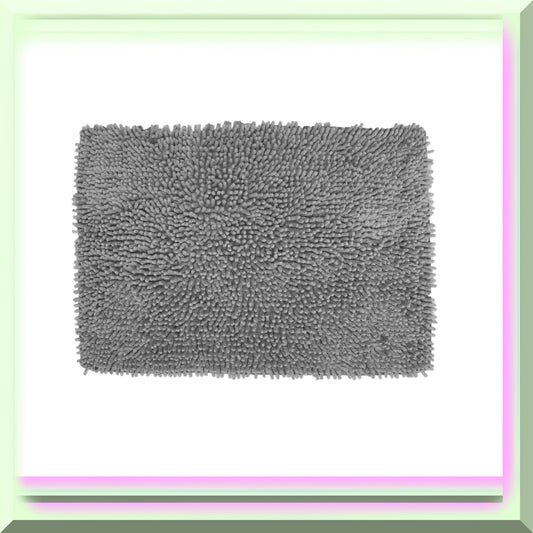 Cotton Bath Rug 17x24 Gray Non Slip
