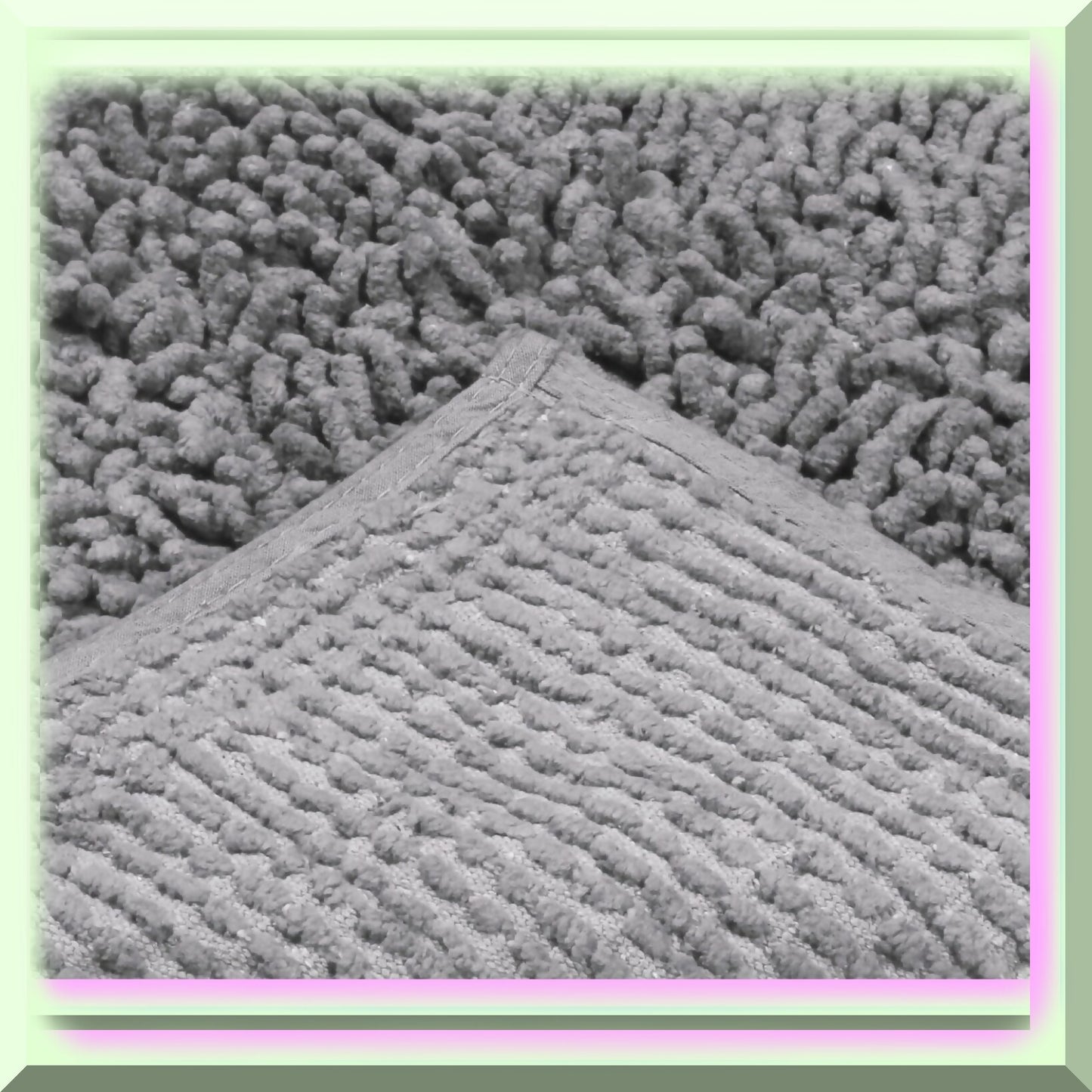 Cotton Bath Rug 17x24 Gray Non Slip