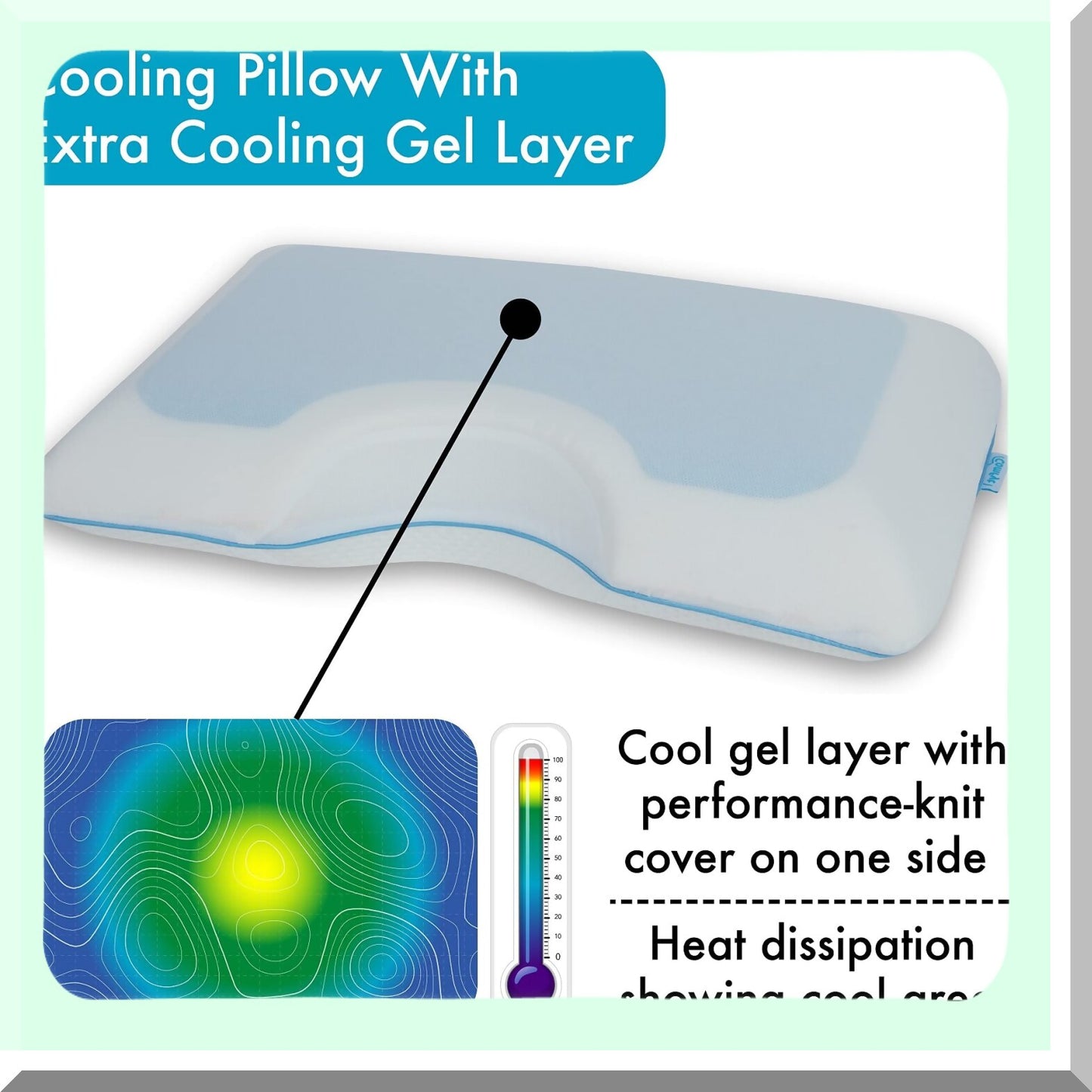 CoolSleep OrthoSupport Memory Foam Side Sleeper Pillow - Cervical & Orthopedic Bed Pillow for Neck Support & Posture Alignment with Cooling Pillow Cover