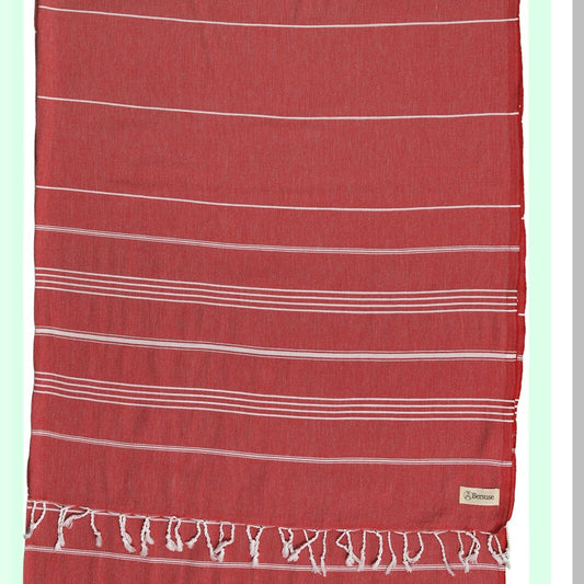 PureCotton Anatolia XL Throw Blanket Towel - 100% Cotton, 61 x 82 Inches, Red