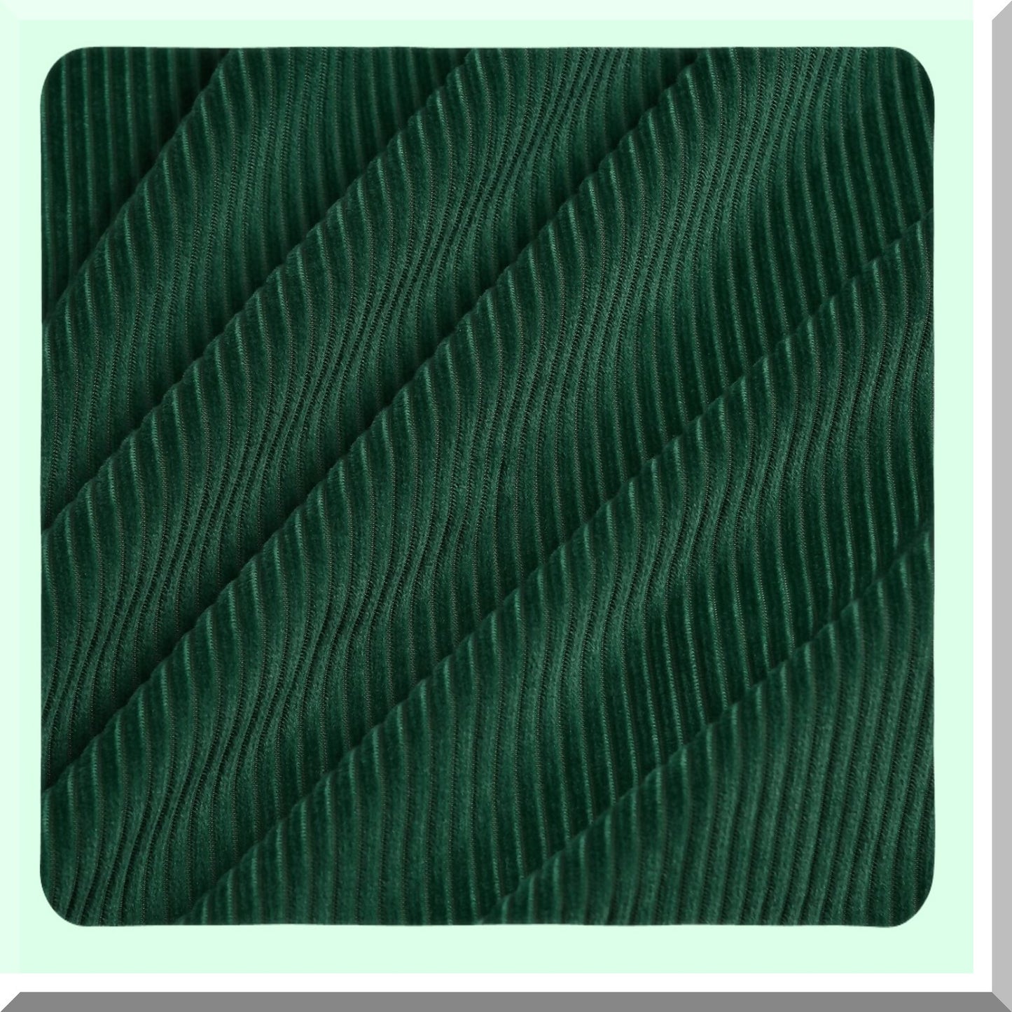 Green Corduroy Lumbar Pillow Covers - Set of 2 | 12x20 Inches Decorative Throw Pillow Covers for Couch Sofa | Rectangle Cushion Covers for Living Room