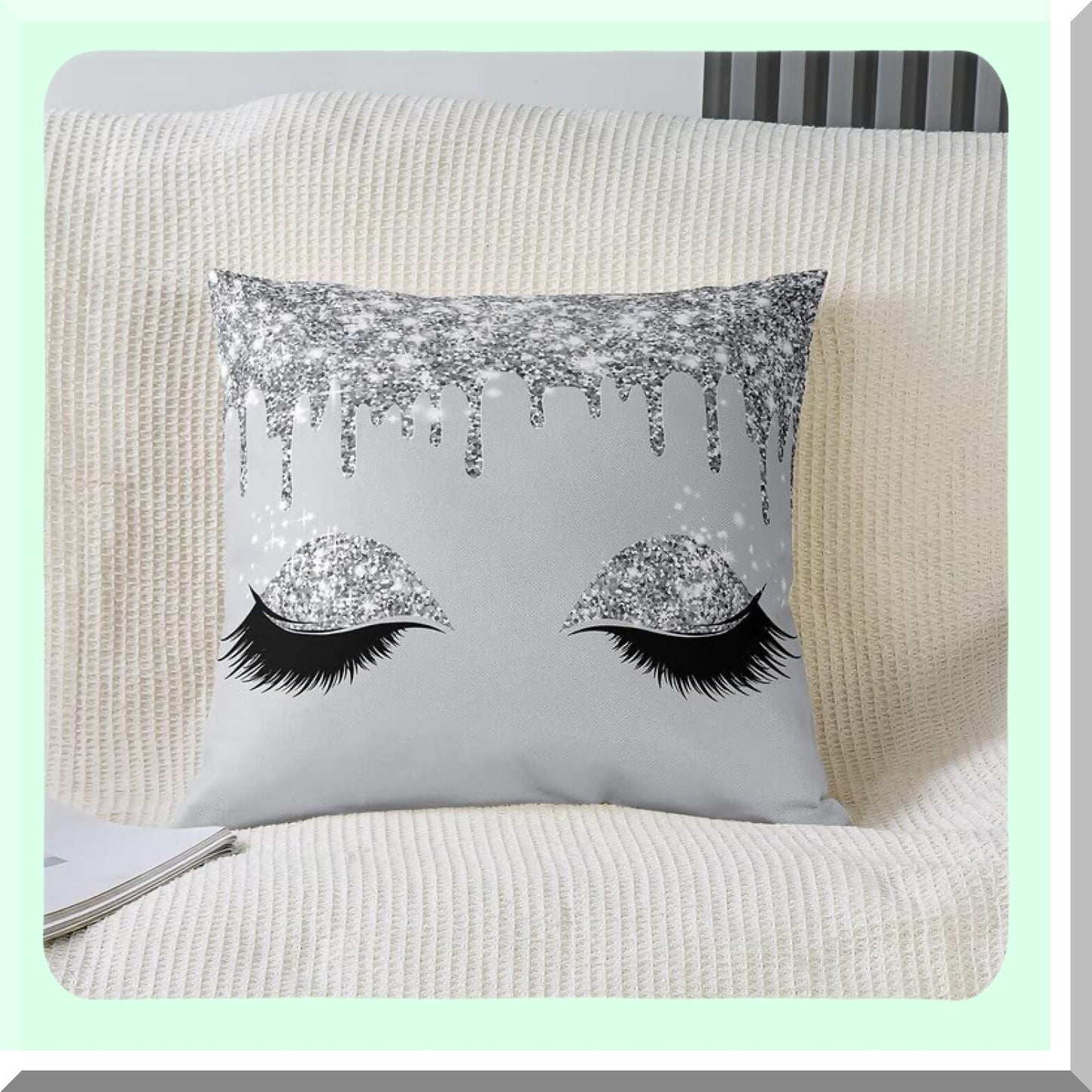 Luxury Bling Grey Pillowcase Set - Soft Shiny Cushion Covers for Living Room & Bedroom - Decorative Throw Pillow Covers for Sofa & Couch - 18"x18"