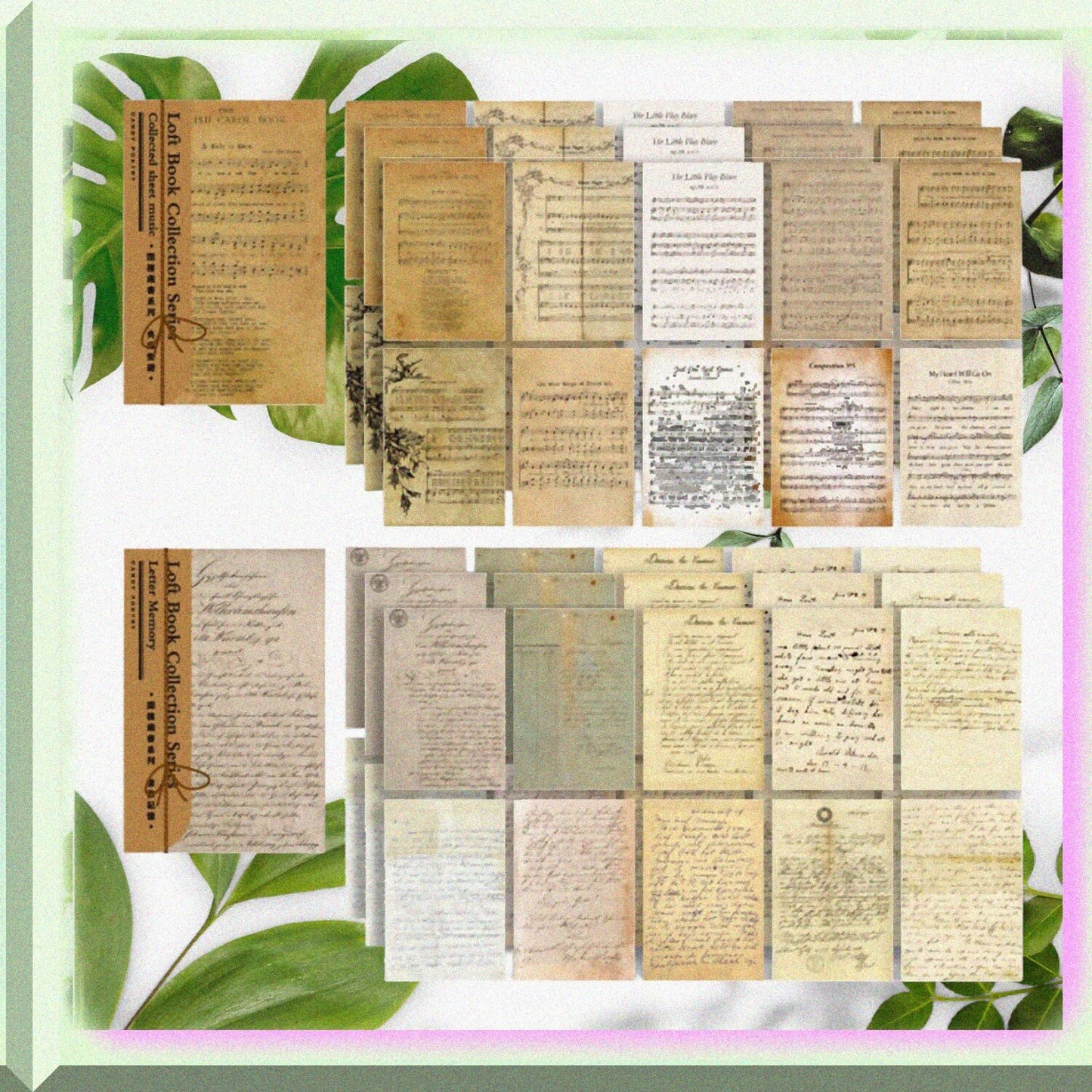 120 Pcs Vintage Scrapbooking Paper Set