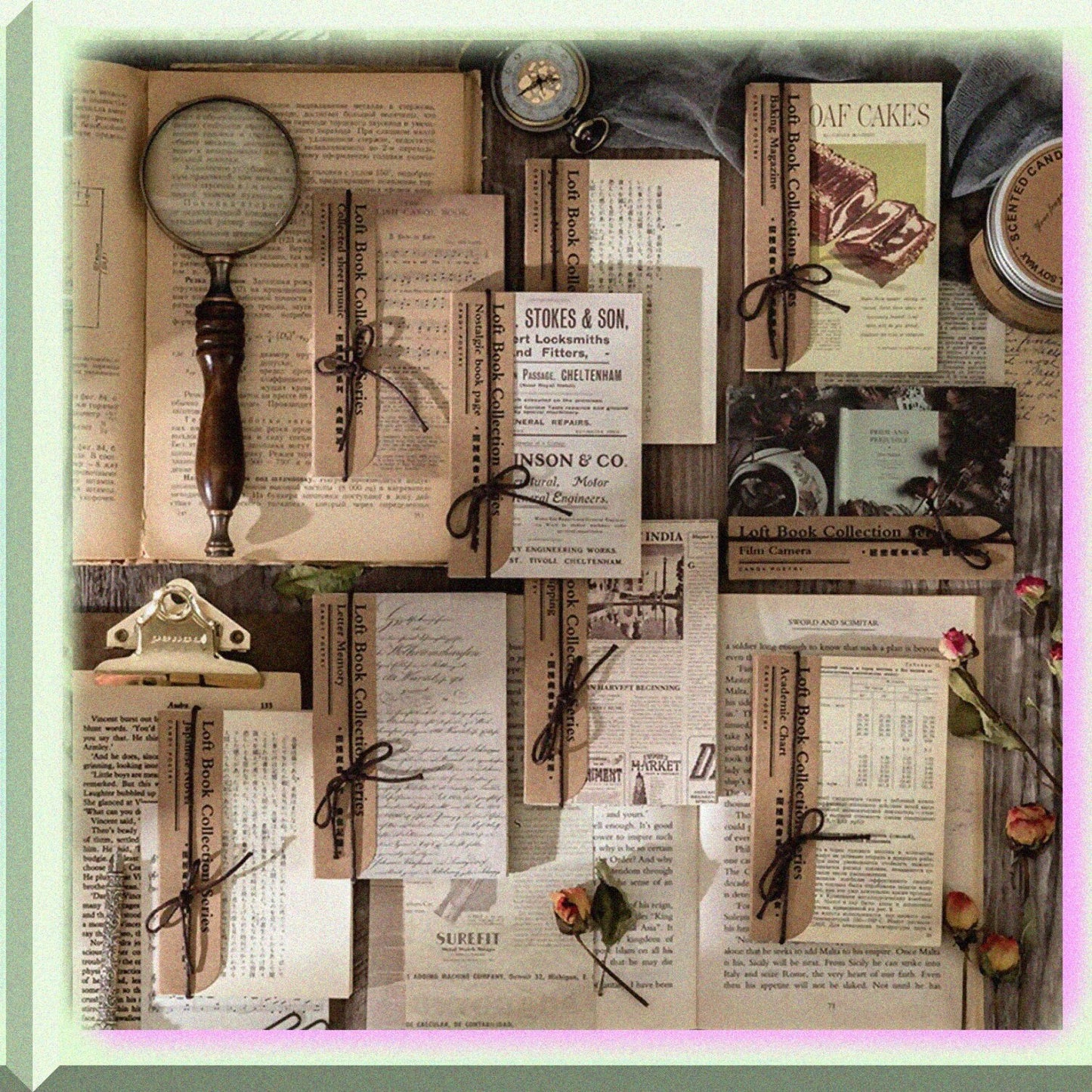 120 Pcs Vintage Scrapbooking Paper Set
