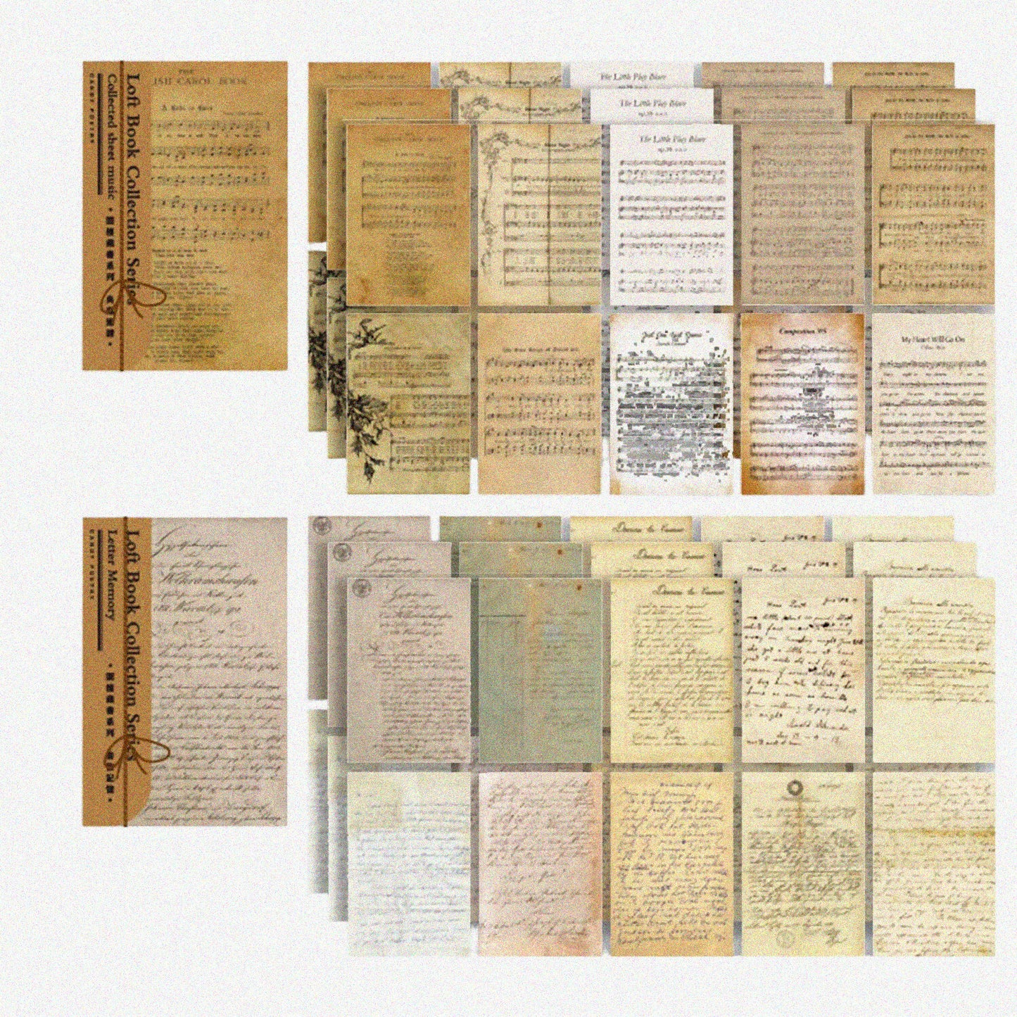 120 Pcs Vintage Scrapbooking Paper Set
