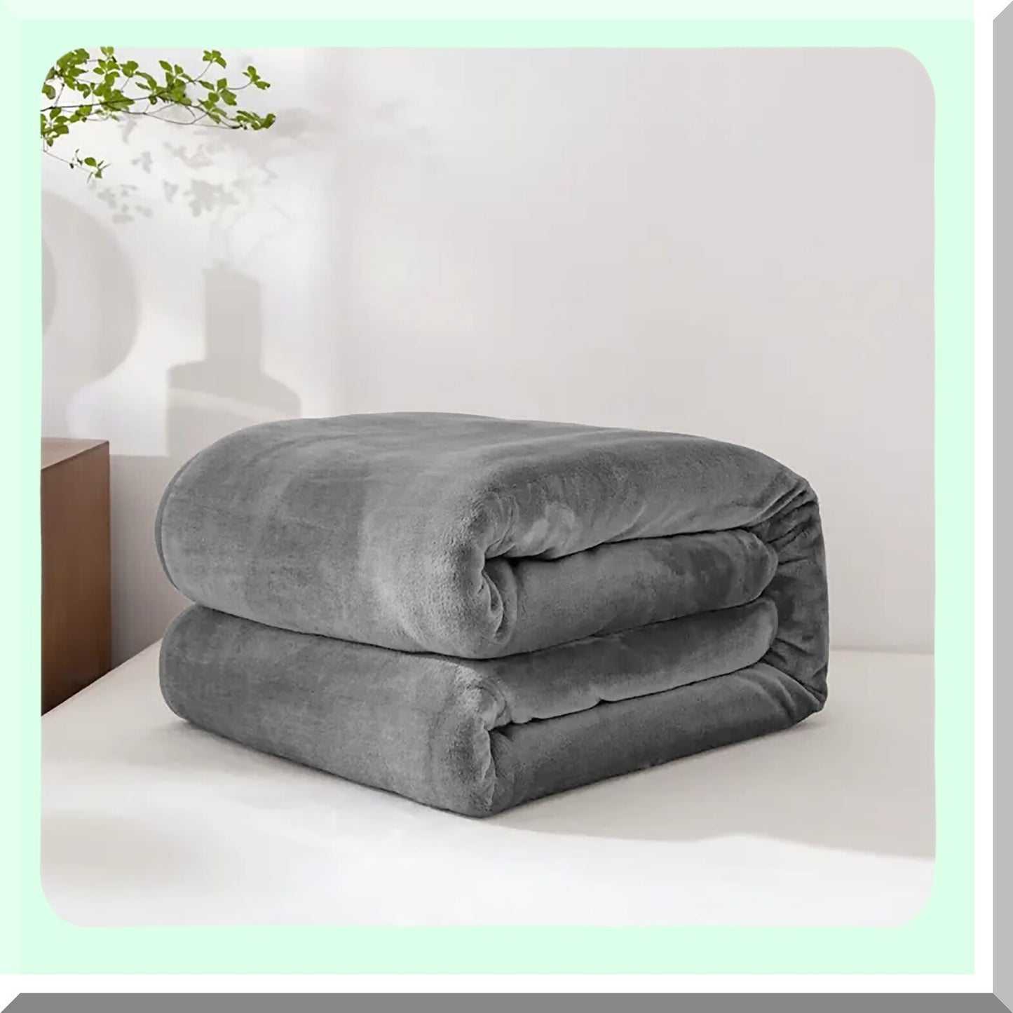 Ultimate Cozy Queen Flannel Blanket - Super Soft, Warm, Plush Grey Silver Throw