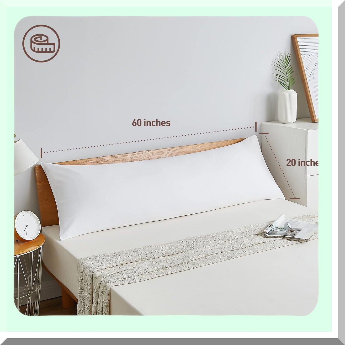 Ultimate Comfort Body Pillow - Extra Large Pregnancy Pillow Insert for Side Sleepers - Fluffy Bed Pillow for Adults - 20 x 60 White Pack