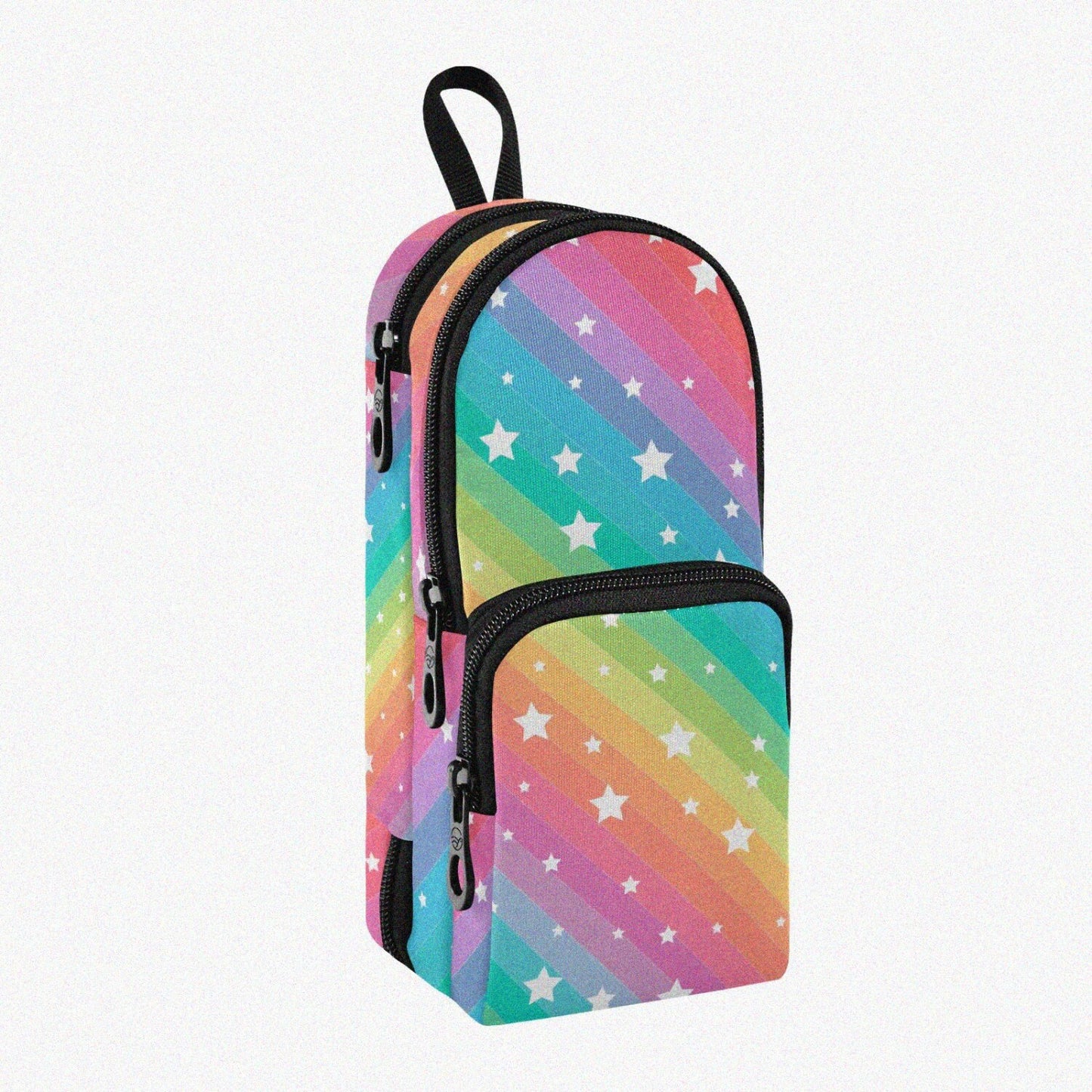Rainbow Star 3-Compartment Pencil Bag 9.2x3.9x3.1 inches
