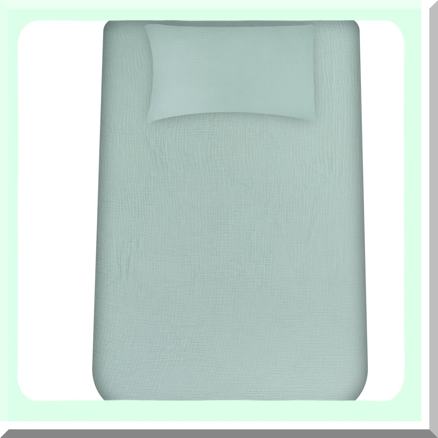 Breathable Blue Muslin Cotton Twin XL Fitted Sheet Set - Soft Deep Pocket Bedding with 1 Pillowcase - 2 Piece Set for Comfort and Quality Sleep