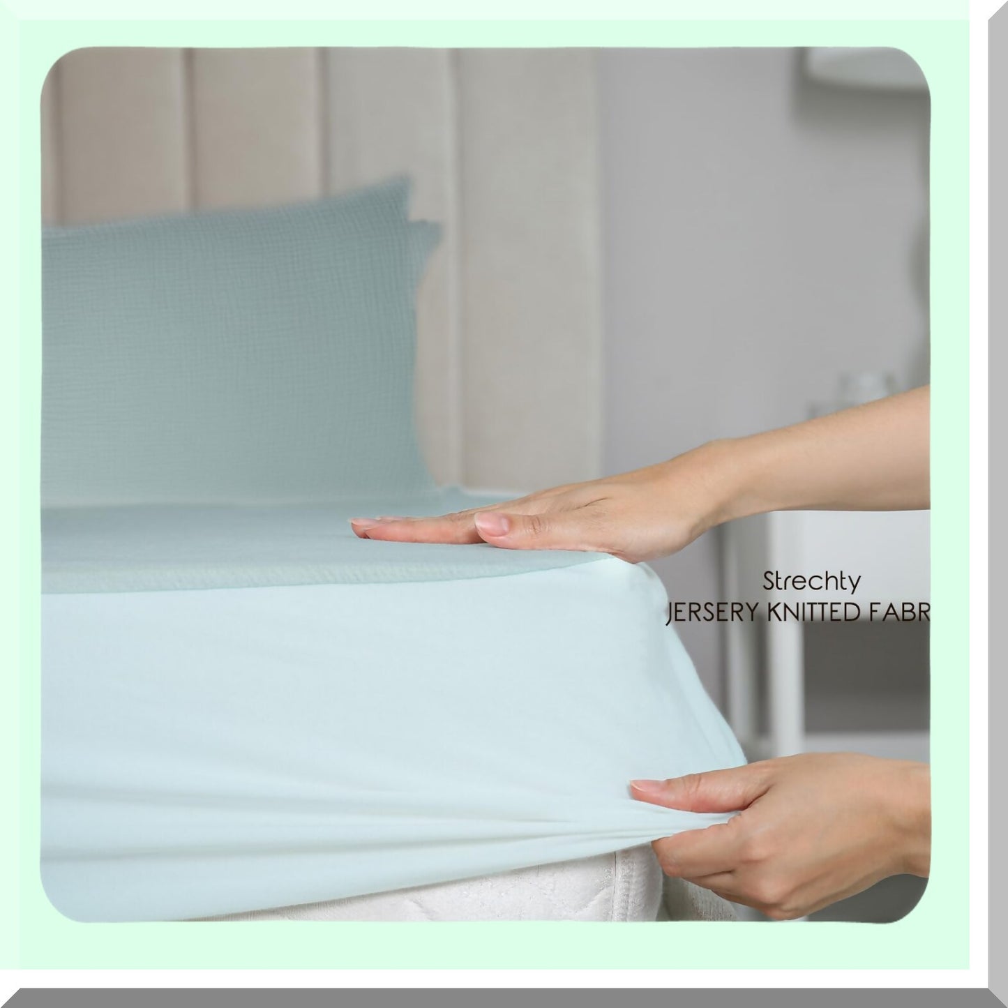 Breathable Blue Muslin Cotton Twin XL Fitted Sheet Set - Soft Deep Pocket Bedding with 1 Pillowcase - 2 Piece Set for Comfort and Quality Sleep