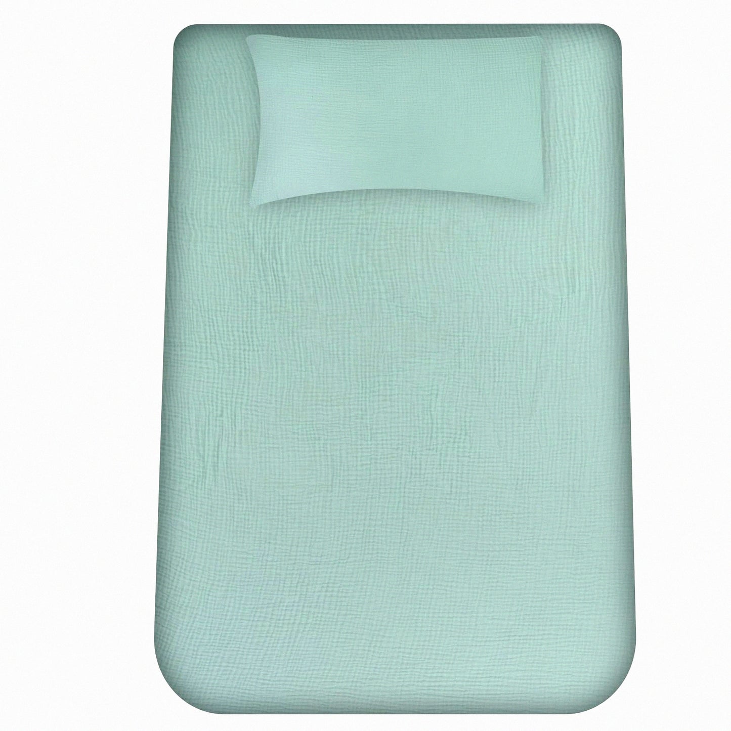 Breathable Blue Muslin Cotton Twin XL Fitted Sheet Set - Soft Deep Pocket Bedding with 1 Pillowcase - 2 Piece Set for Comfort and Quality Sleep