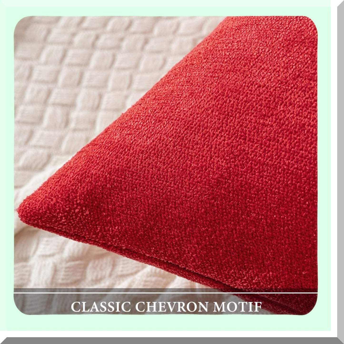Chenille Farmhouse Pillow Covers - Set of 2 Red 18x18 Inch Decorative Cushion Covers for Spring Home Decor, Soft Throw Pillows for Couch, Sofa, Bedroom, Living Room