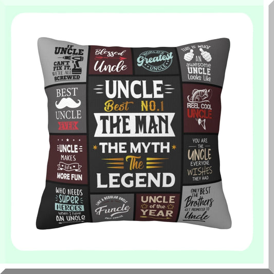 Funny Uncle Birthday Pillow - Best Niece Nephew Gift - Uncle Gifts for Everything - Kids Birthday Present - 18"X 18" Pillow Cover