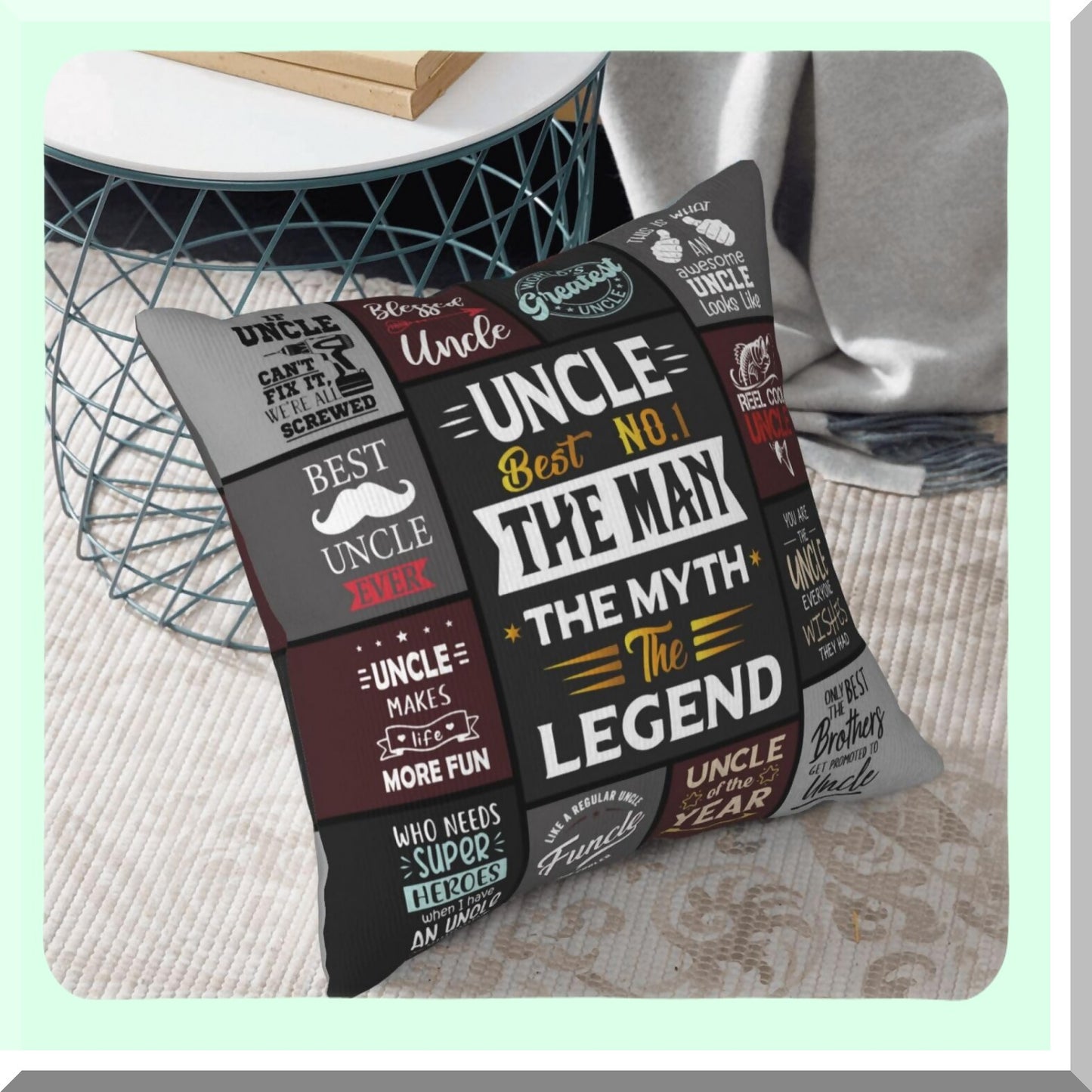 Funny Uncle Birthday Pillow - Best Niece Nephew Gift - Uncle Gifts for Everything - Kids Birthday Present - 18"X 18" Pillow Cover