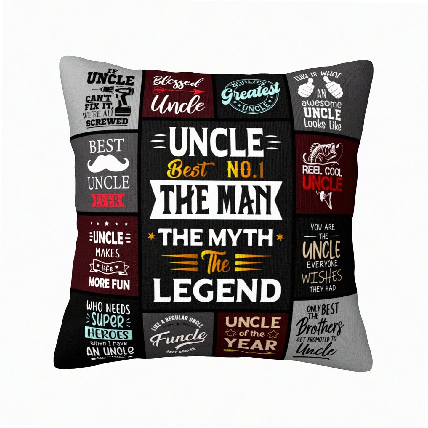 Funny Uncle Birthday Pillow - Best Niece Nephew Gift - Uncle Gifts for Everything - Kids Birthday Present - 18"X 18" Pillow Cover