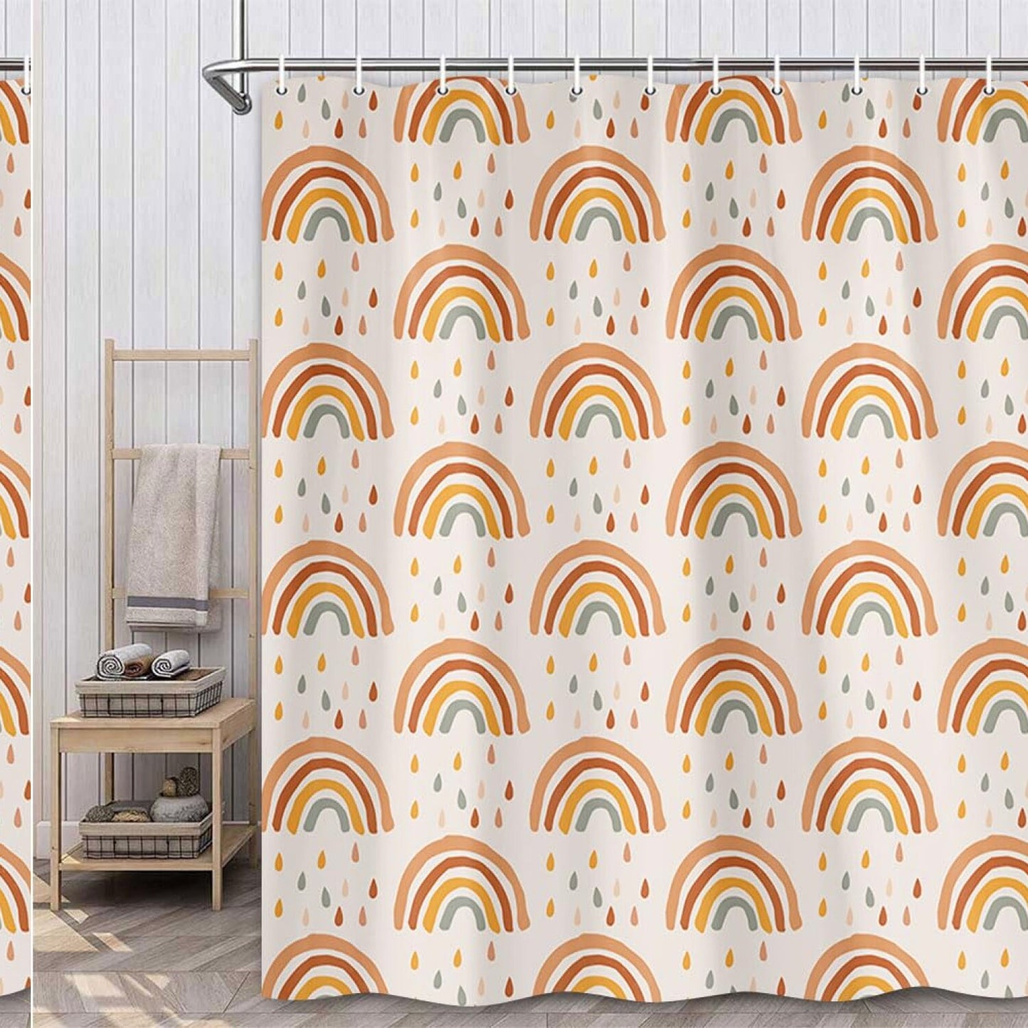 Rainbow Shower Curtain for Bathroom Waterproof Fabric