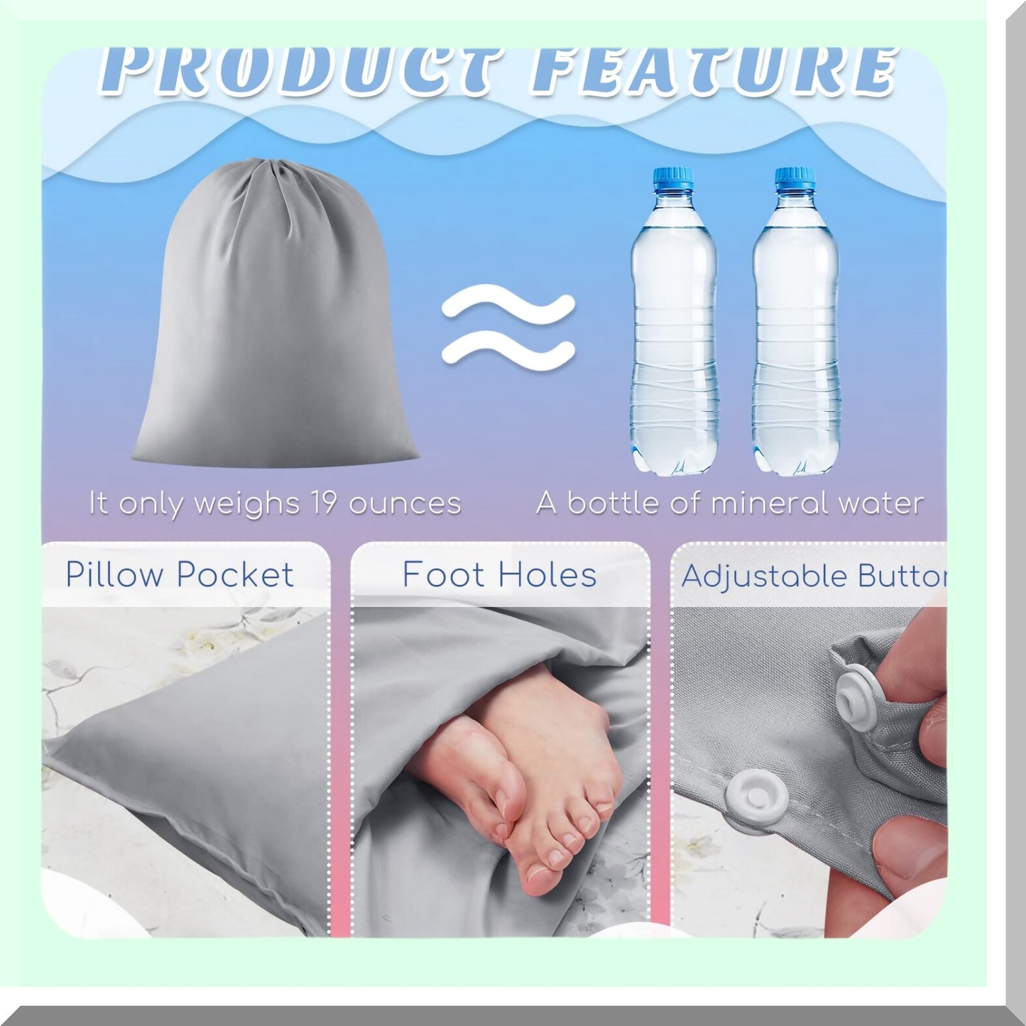 SunKissed Sleep Shield - Self Tanning Bed Sheet Protector & Sleeping Bag Liner for Travel, Camping, and Home Use. Lightweight and Silver Gray.