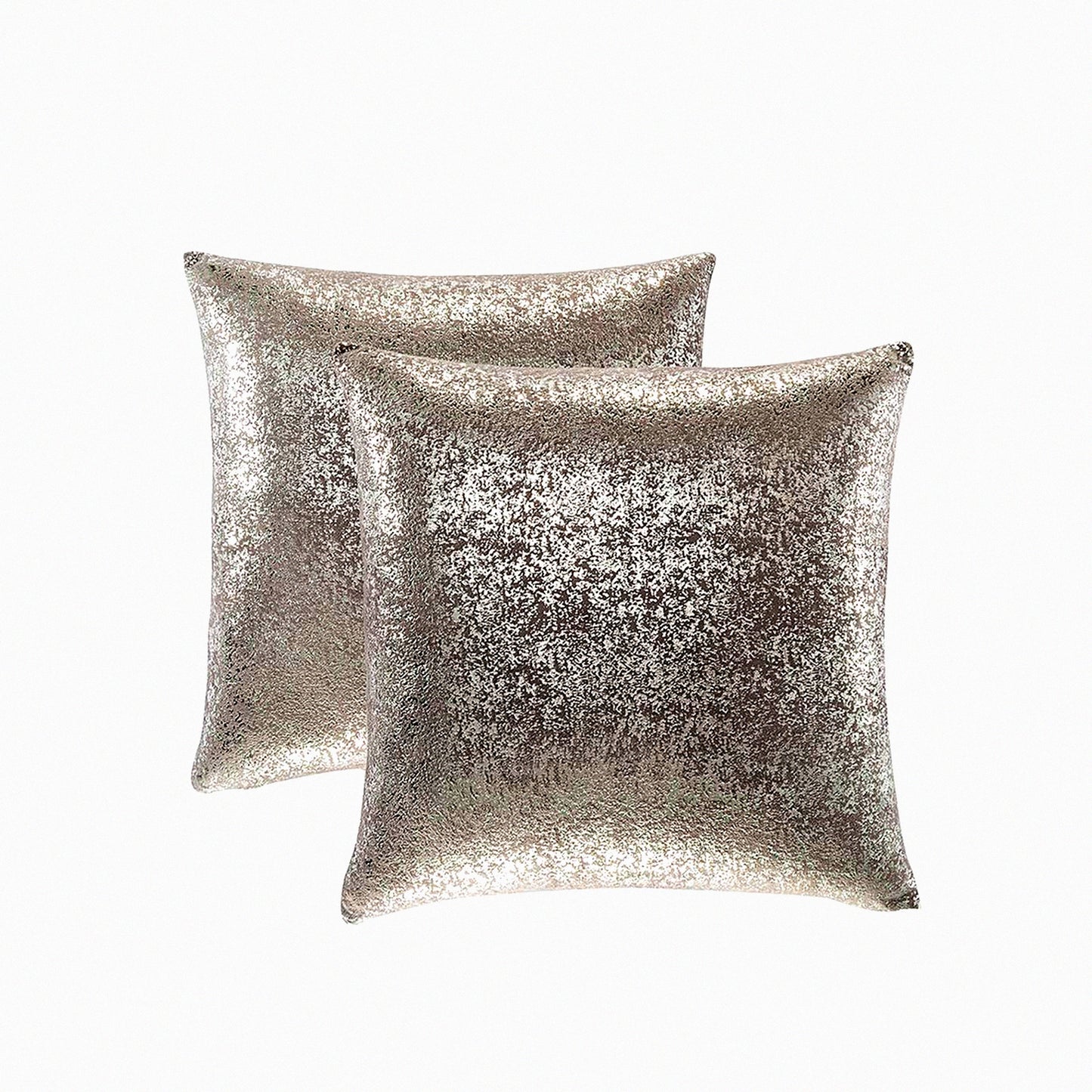 Starry Sparkle Silver Grey Pillowcase Set - 20" Square Cushion Covers for Home Sofa Couch Chair Back Seat Bedroom Car - 2 Pack Dark Gray Pillows