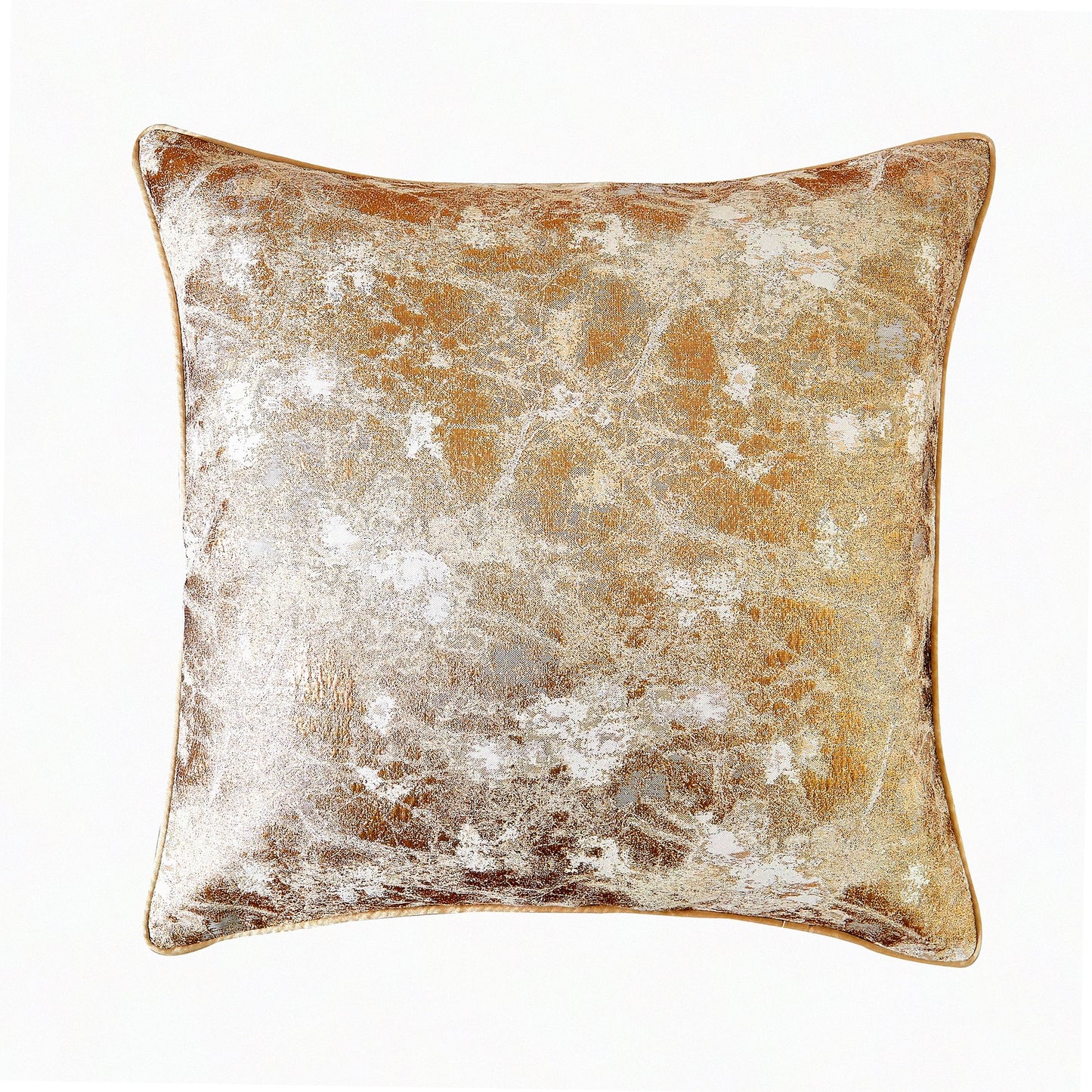 Gold Shimmer Square Pillow Cover - Textured Decorative Sofa Cushion Case - 20x20inch - Metallic Accent Throw Pillow - 1Piece Pack