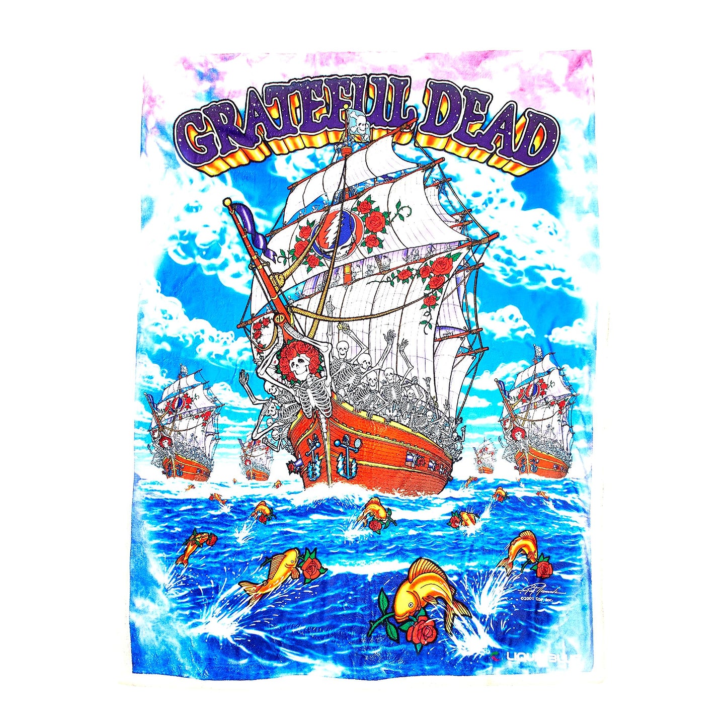 Grateful Dead Cozy Coral Fleece Throw Blanket - Warm Multicolor Design, 50" x 60" for Men
