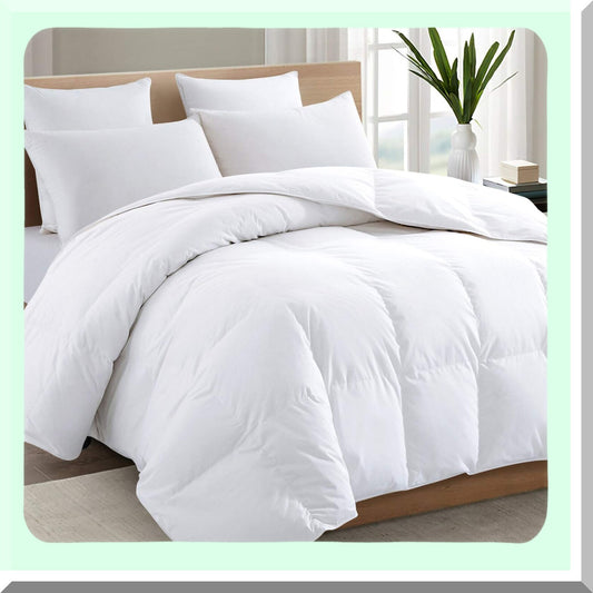 BreathableCool Queen Comforter - All Season Soft Spiral Fiber Quilted Duvet - Luxury Hotel Style White Comforter - 88"x88" - Premium 2100 Series