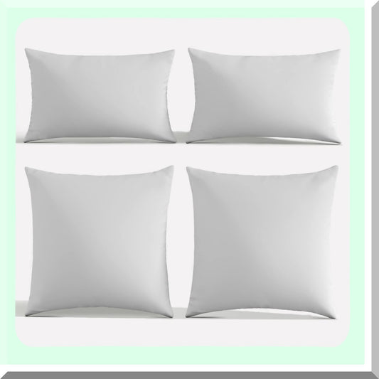 SoftDreams Comfort Set - 4 White Throw Pillows for Couch & Bed - Indoor/Outdoor Decorative Cushion Inserts - Soft & Comfortable Pillows