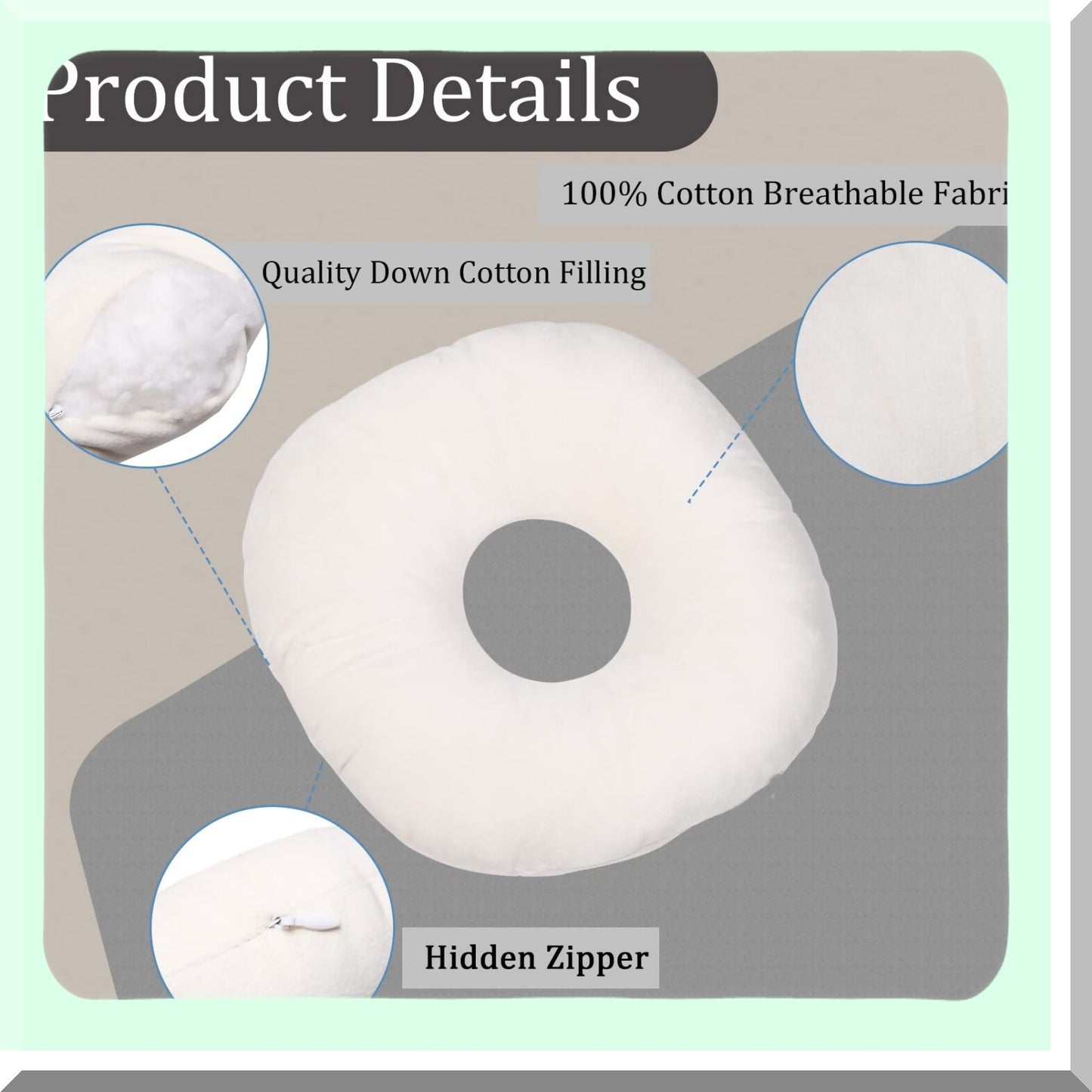 EarEase Side Sleeper Pillow - Comfortable O-Shaped Pillow with Ear Hole for CNH Relief, Ear Pain, Inflammation, and Pressure Sores. Sleep soundly without discomfort!
