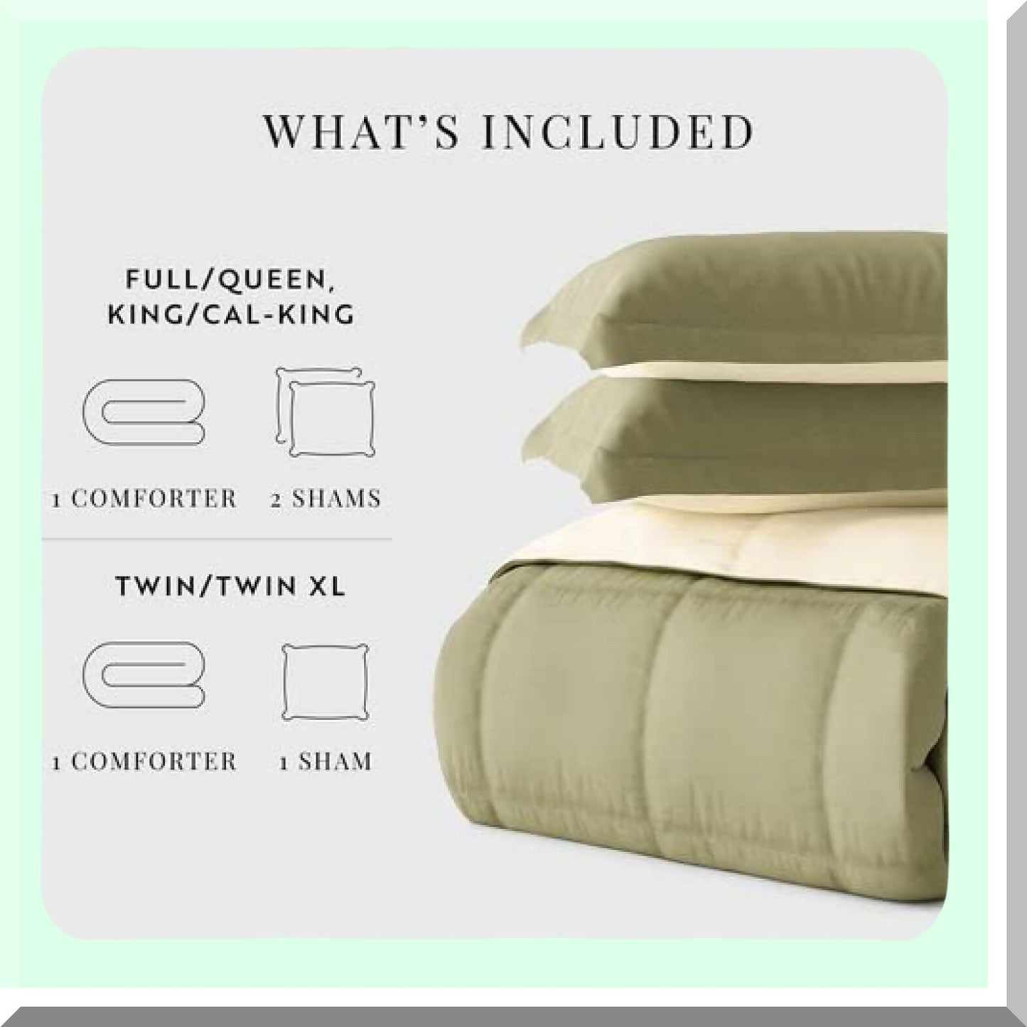 Luxury Reversible Down Alternative Comforter Set - Twin Size - Soft Lightweight Bedding with Pillow Sham - 2 Piece Comforter Set
